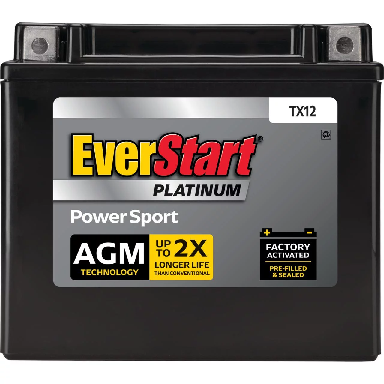 EverStart Premium BOXED AGM PowerSport Battery, Group Size TX12 12 Volt, 180 CCA - Inhomebuy