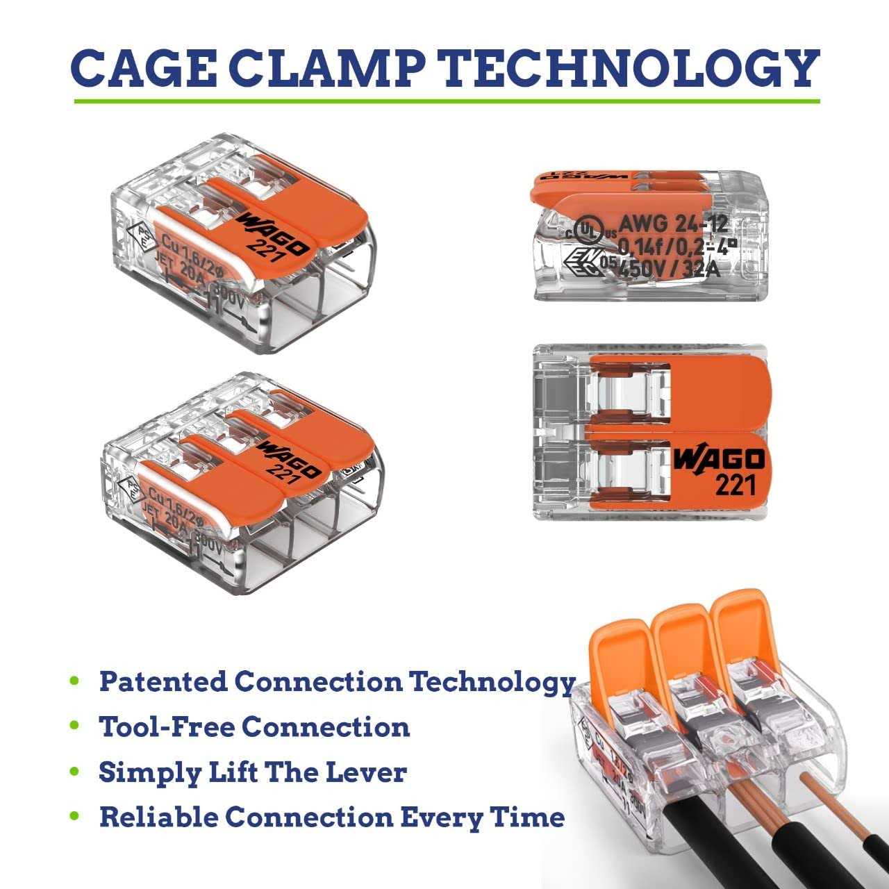 New Age America wago 221-2401 inline splicing wire Connectors pack - Inhomebuy