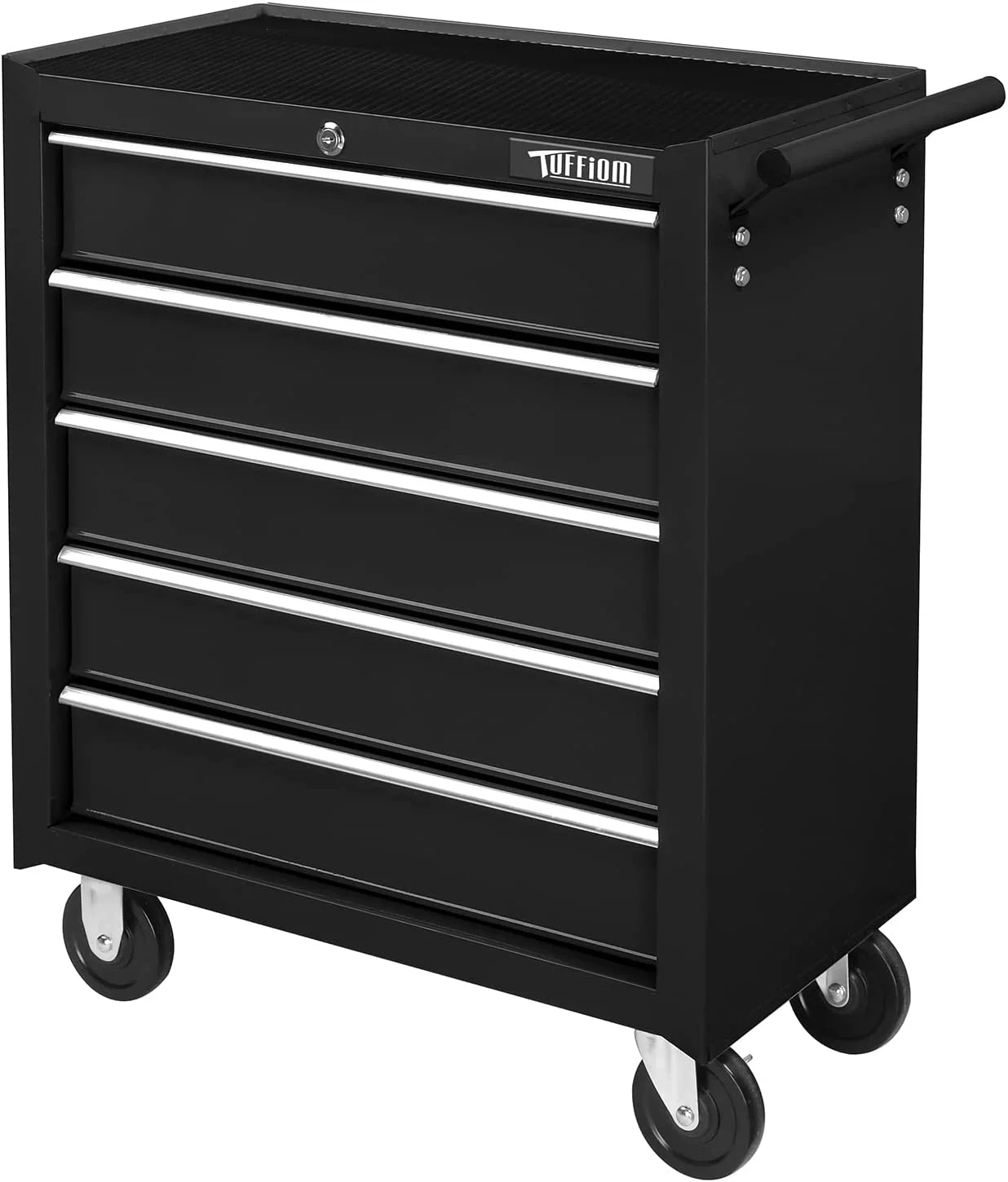 TUFFIOM 5-Drawer Rolling Tool Chest with Lock & Key, Tool Storage Organizer Box Cabinet with Wheels - Inhomebuy
