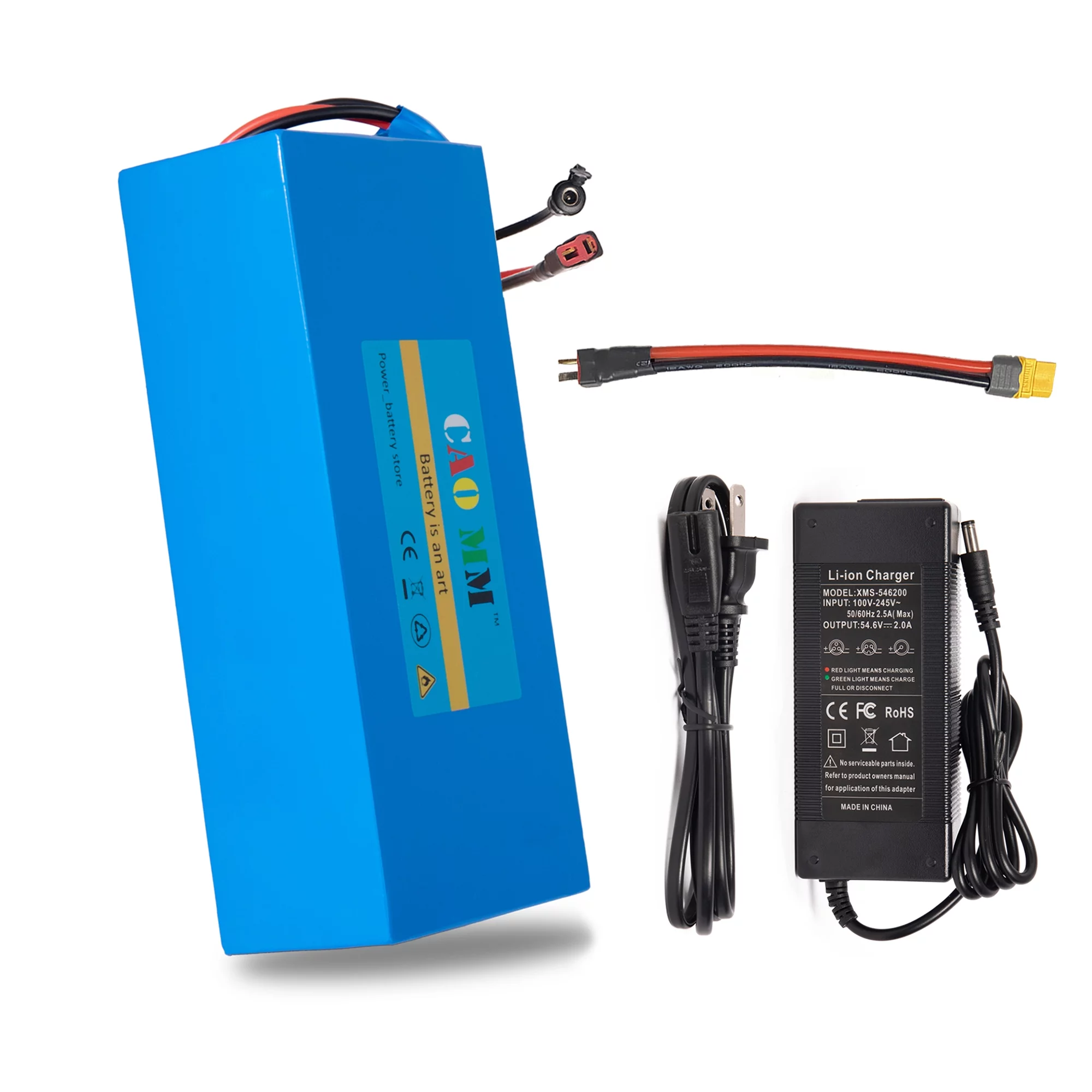 Ebike Battery 48V 8Ah Lithium Battery XT-60 with 2A Charger for 750W Electric Bike Scooter - Inhomebuy