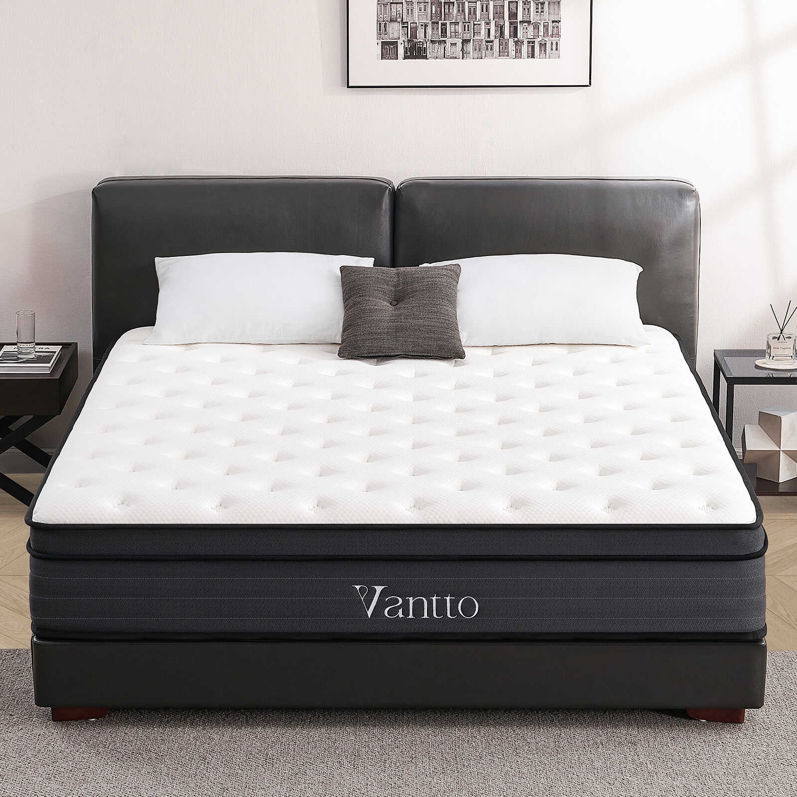 Vantto Twin Mattress, 10 Inch Memory Foam Hybrid Mattress, Individual Pocket Springs Mattress with Pressure Relief, Motion Isolation, CertiPUR-US, 100 Nights Trial - Inhomebuy