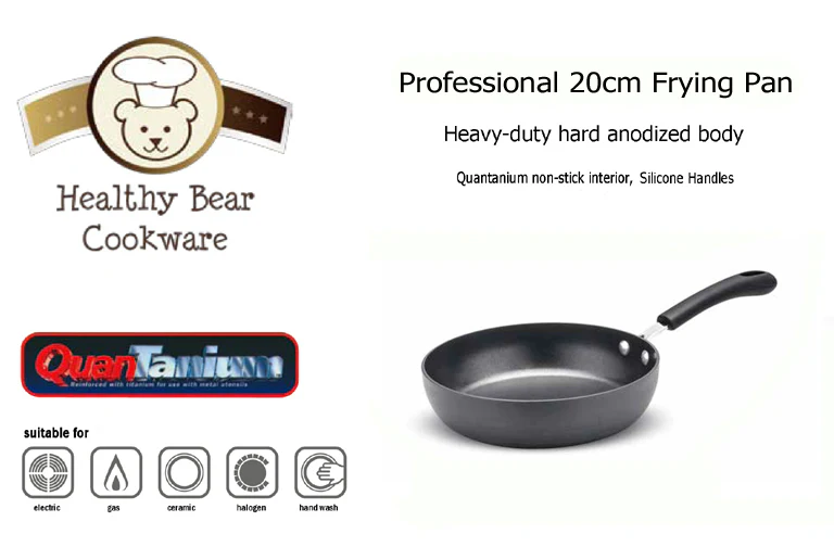 Healthy Bear hard anodized Frying Pan |BCHA20FP| 20cm - Inhomebuy