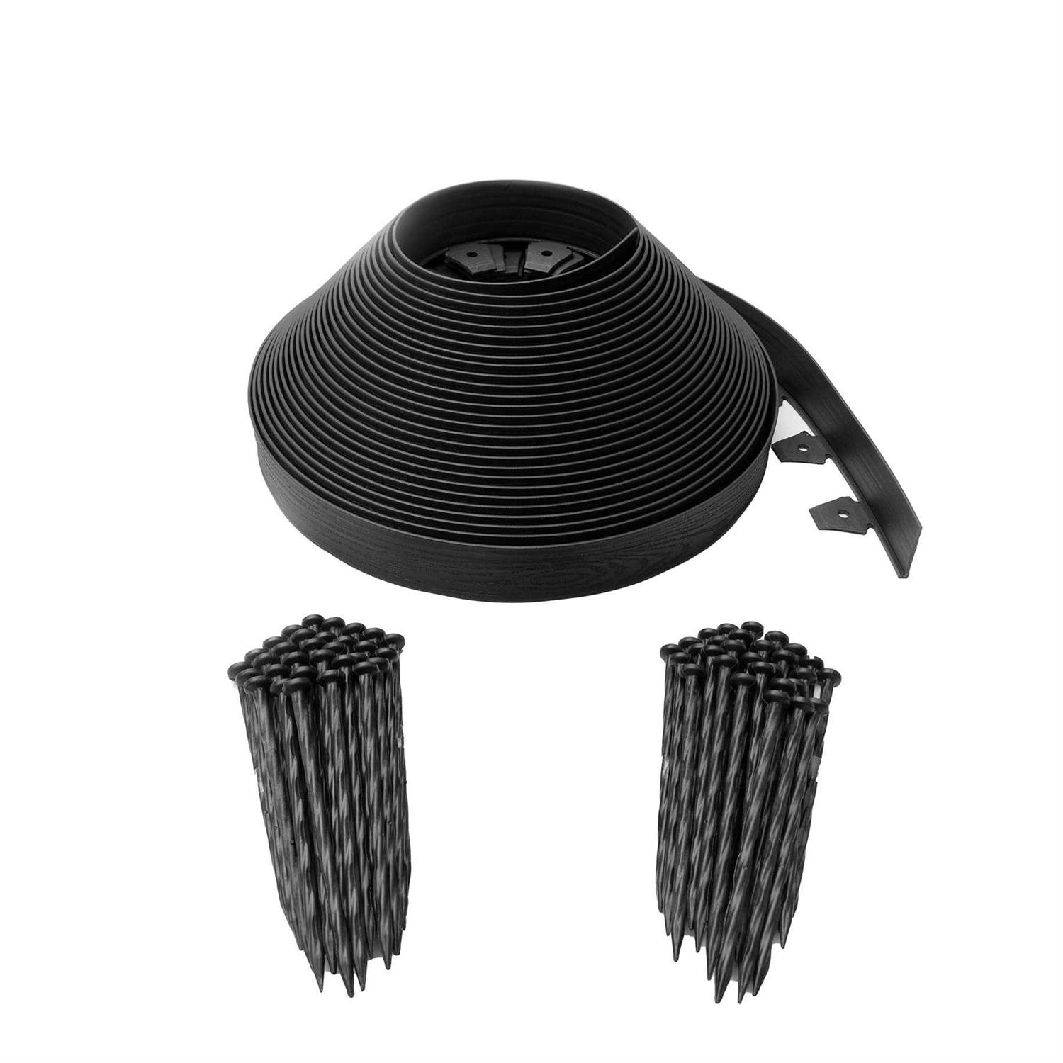 EasyFlex 10-Pack 8-in Black Plastic Edging Stake - Inhomebuy