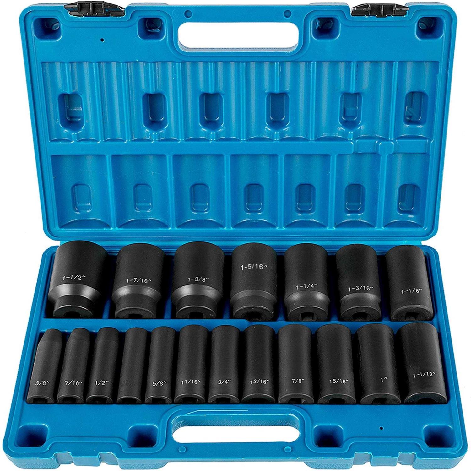 VEVOR Impact Socket Set 1/2 Inches 19 Piece Impact Sockets - Inhomebuy