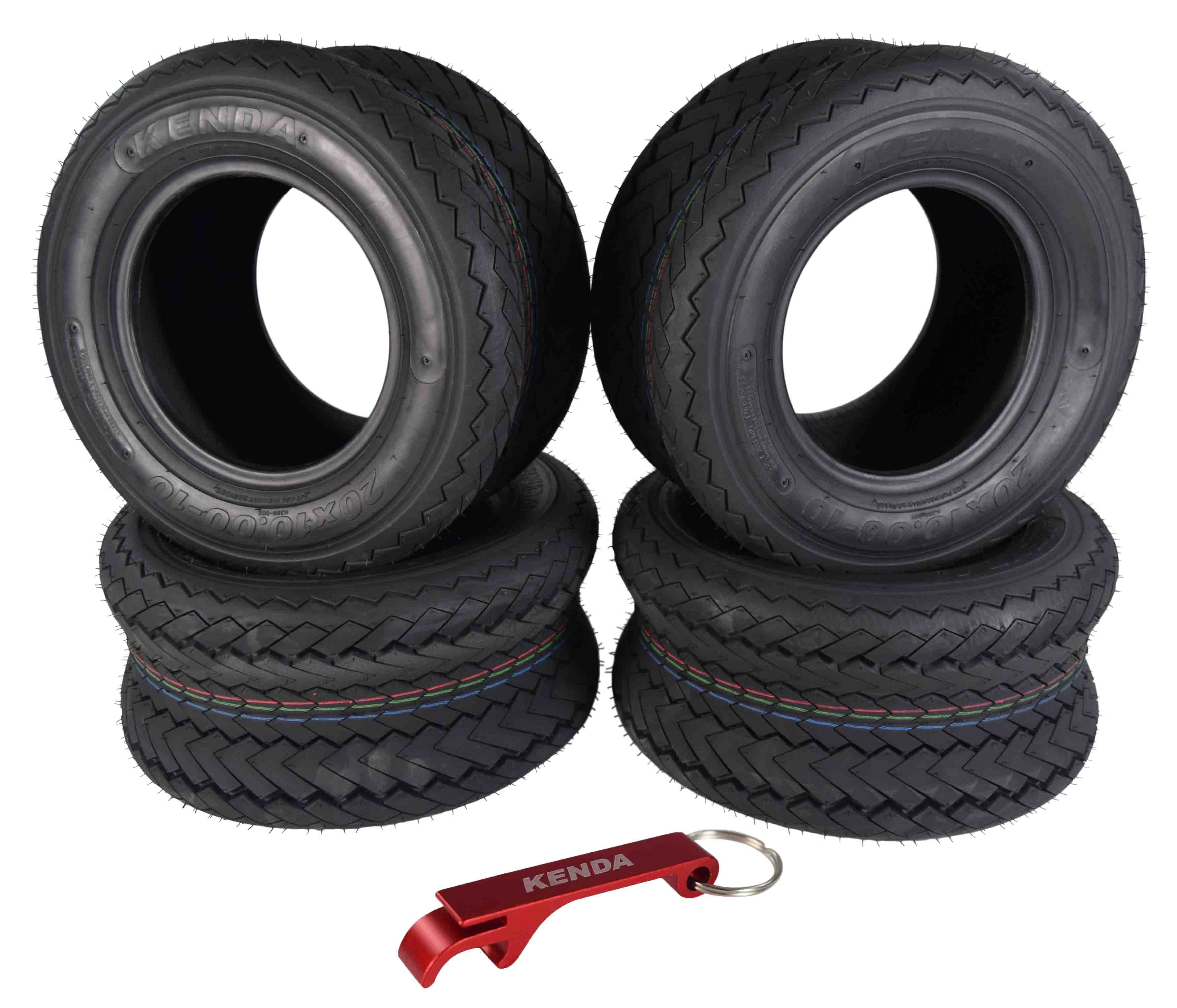 Kenda 235Q2076 20x10-10 Hole-N-1 6 Ply Tubeless Golf Cart Turf Tires 4 Pack - Inhomebuy