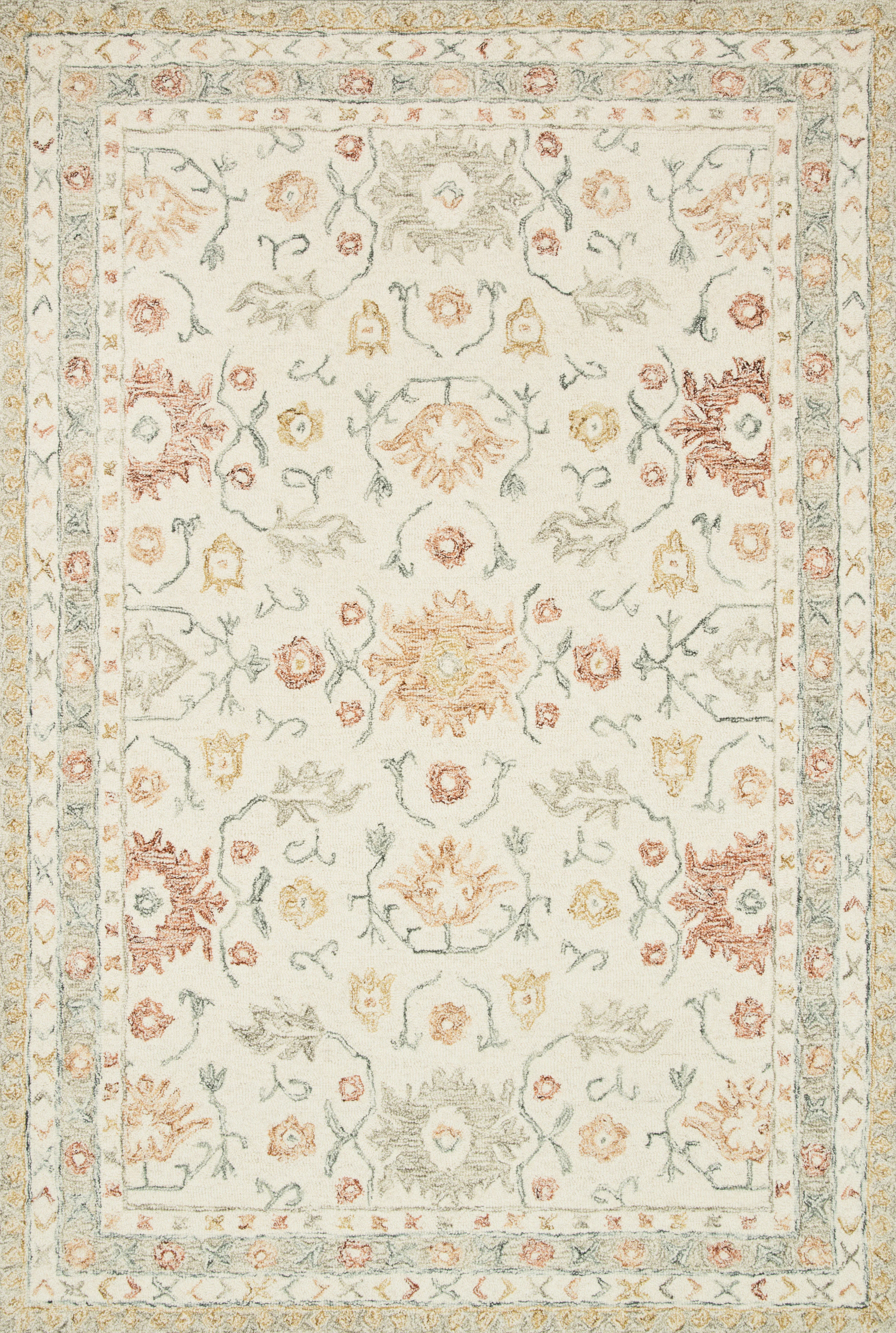 Loloi Rugs Norabel Collection Rug in Ivory, Rust - 9'3
