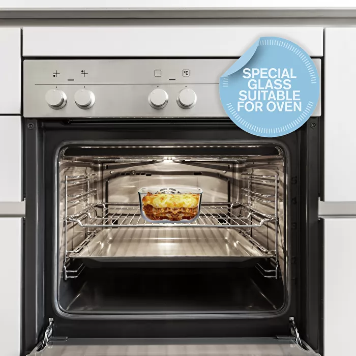 STORE&MORE GLASS Set of 3 hermetic glass containers for fridge/freezer/microwave oven - Inhomebuy