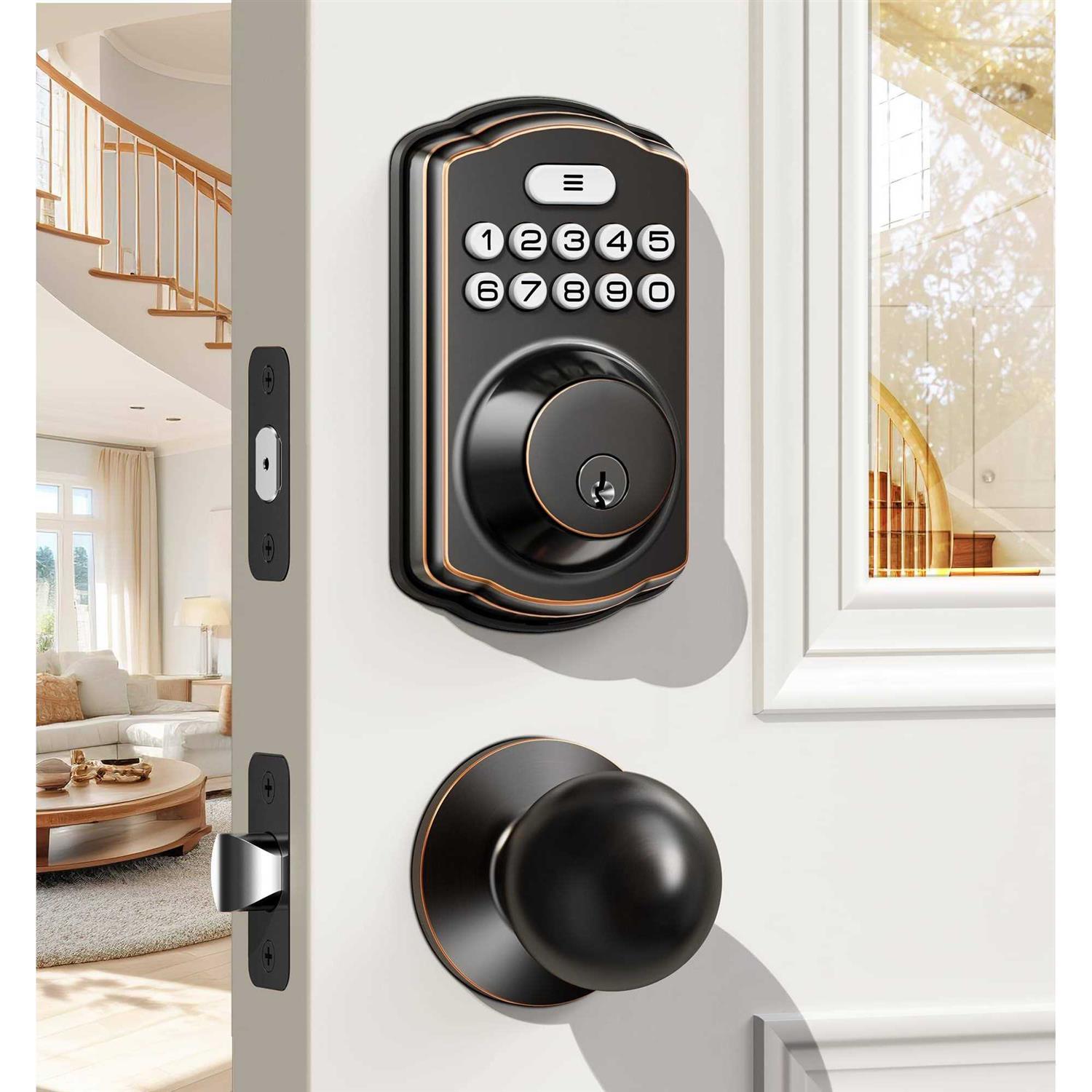 Veise Keyless Entry Door Lock with 2 Keypad - Inhomebuy