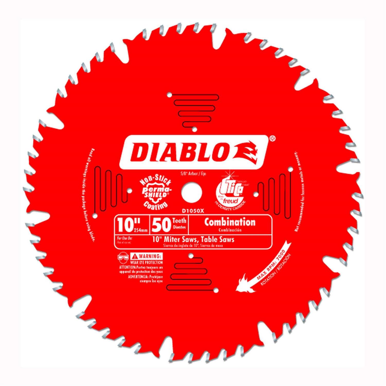 Diablo 10 50 Tooth Combination Saw Blade D1050X - Inhomebuy