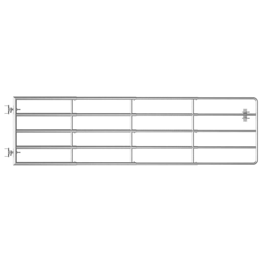 vidaXL 5 Bar Field Gate Steelx35.4 Silver - Inhomebuy
