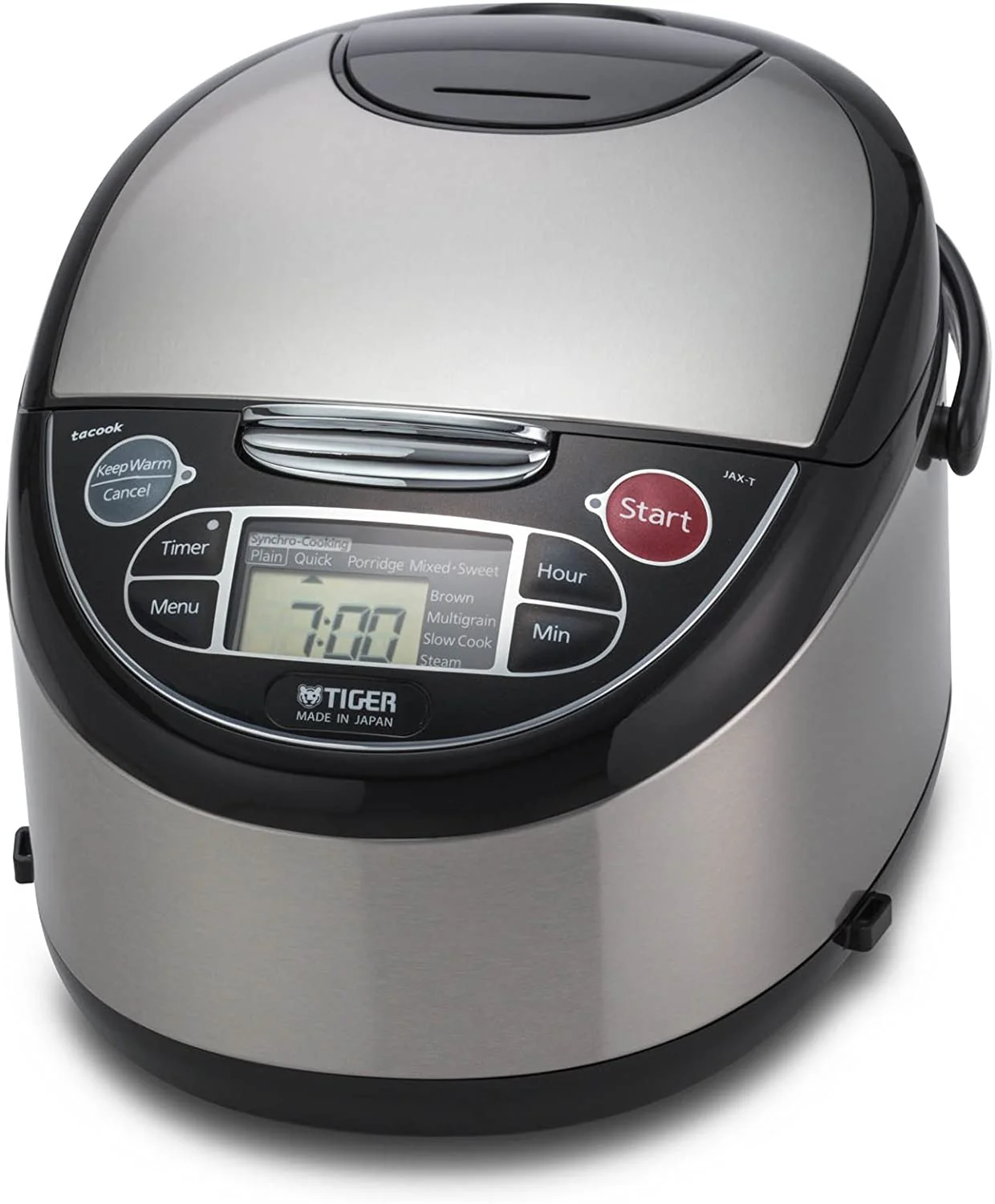 Tiger Rice Cooker: 5.5 cup, multi-function, s/s + black | JAX-T10U - Inhomebuy