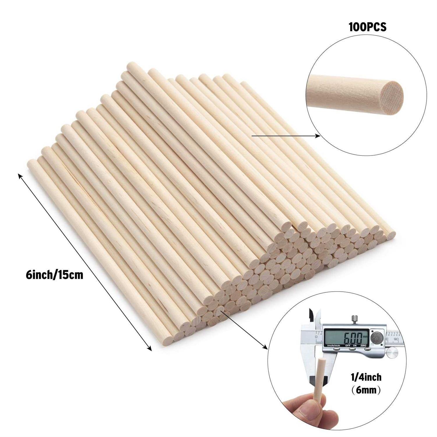 Wooden Dowel Dods Wood Dowels 12 Round Wooden Sticks For Crafts, Macrame Dowel, Unfinished Hardwood Sticks For Arts And Diyers - Inhomebuy