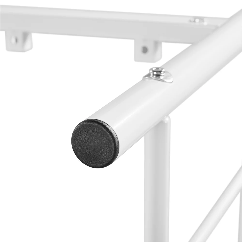 Alden Design Metal Platform Queen Bed with High Headboard, Black - Inhomebuy