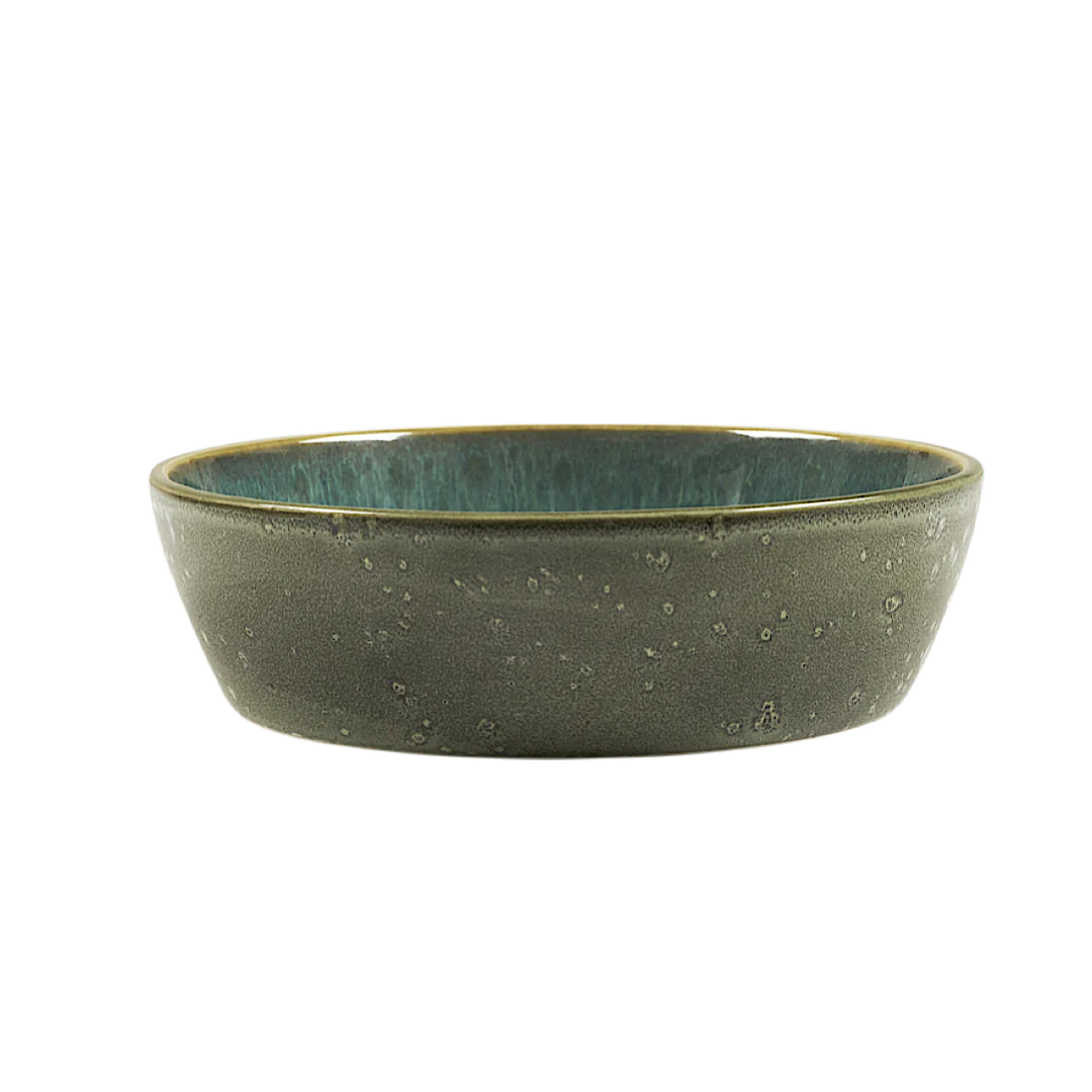 Stoneware Soup Bowl 18cm Green/ Green - Inhomebuy
