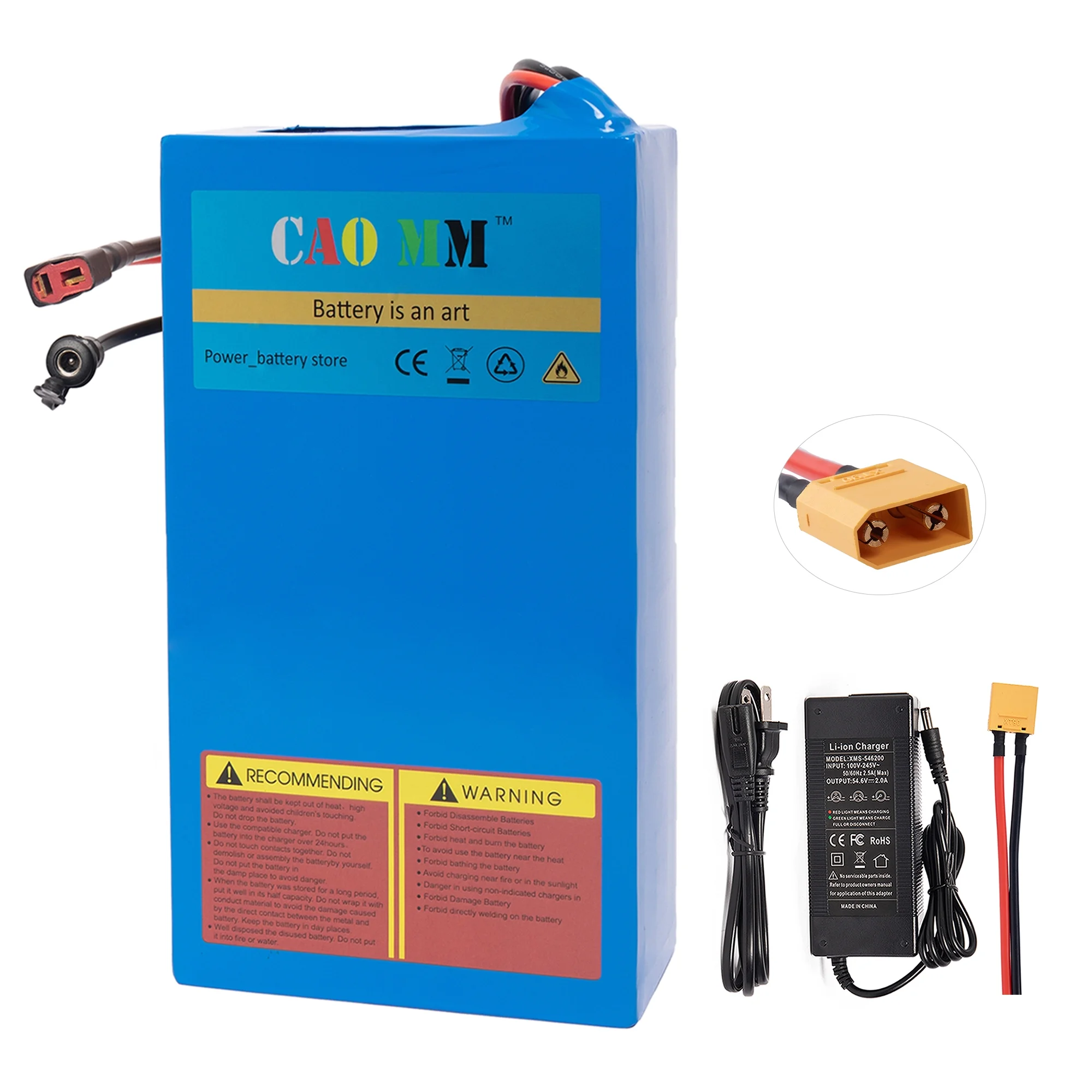 48V 10Ah Ebike Battery with Charger XT90 48V Scooter Lithium Battery for 1000W Electric Bike Motor - Inhomebuy