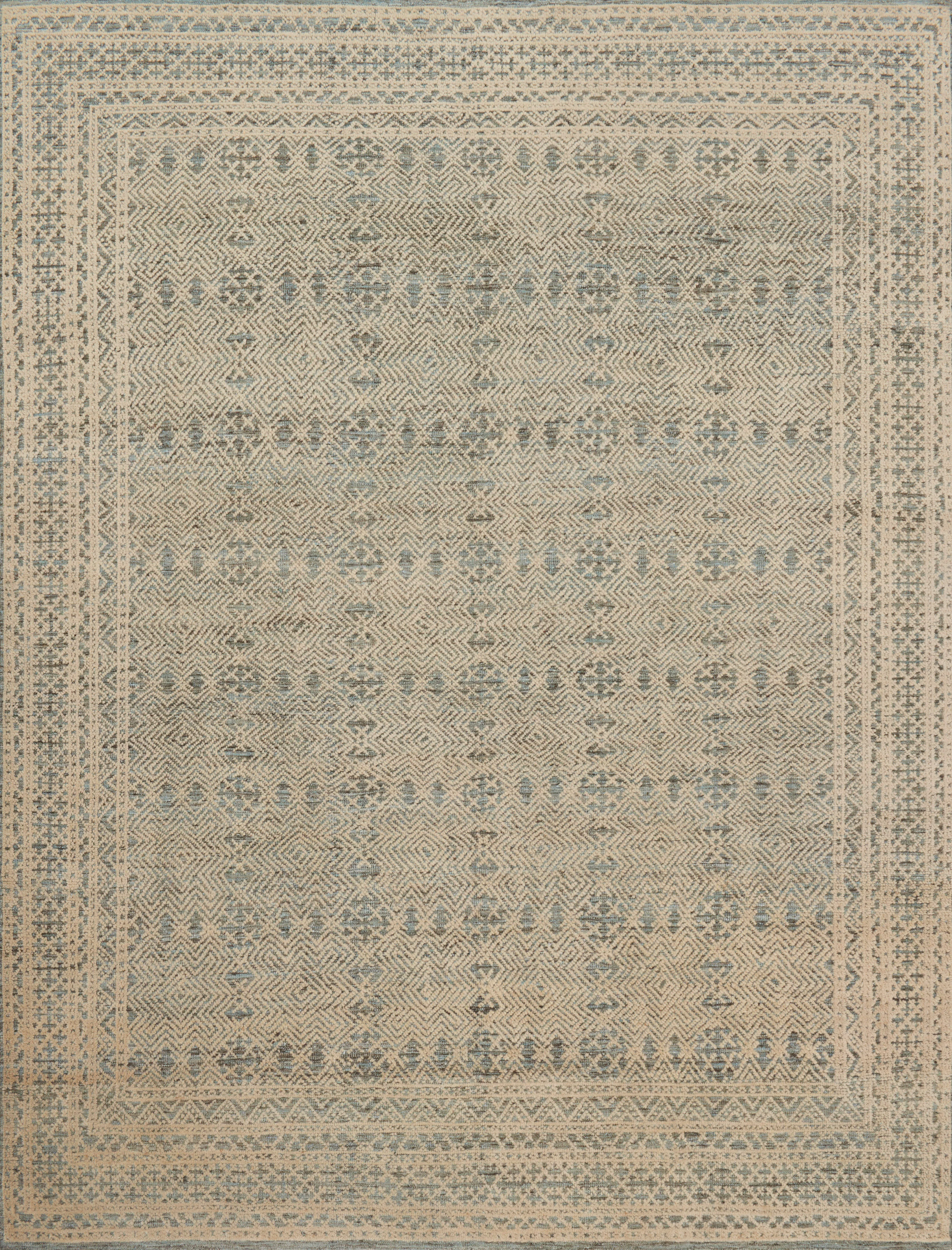 Loloi Rugs Origin Collection Rug in Blue, Natural - 4'0