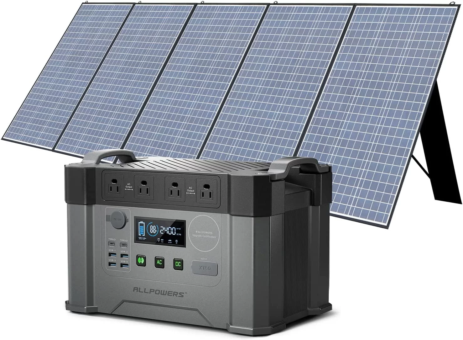 ALLPOWERS S2000 Portable Power Station 2000W, 1500Wh Capacity,  MPPT Solar Generator Backup Battery Power Supply with 4 AC Outlets for Camping, RV, Home Use, Emergency, Off-Grid - Inhomebuy