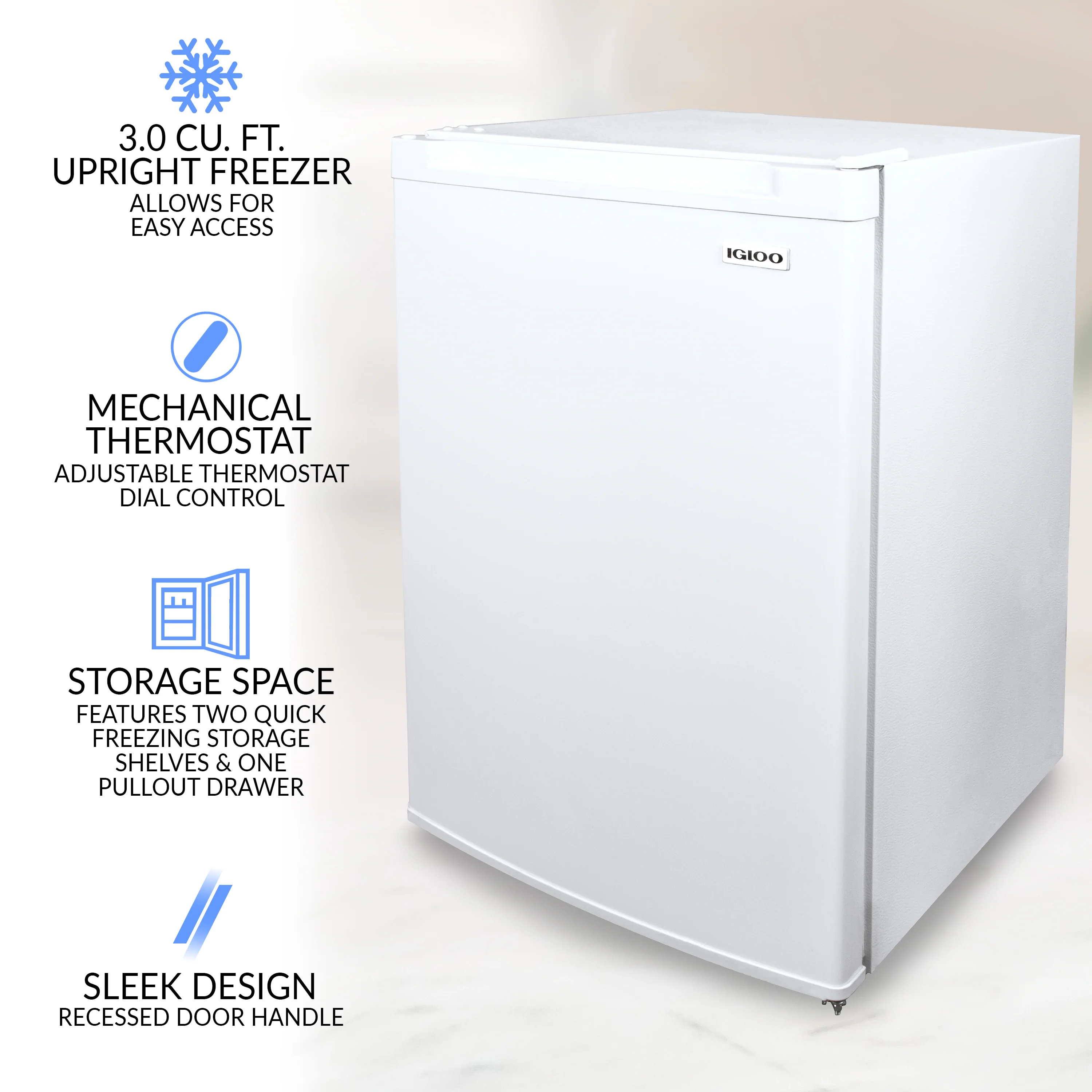 Igloo® 3.0 Cu. Ft. Upright Freezer - Inhomebuy