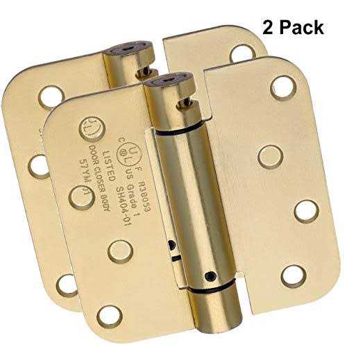 Dynasty Hardware 4 inch Spring Loaded Door Hinge Self Closing with 5/8 Radius Corners - Inhomebuy