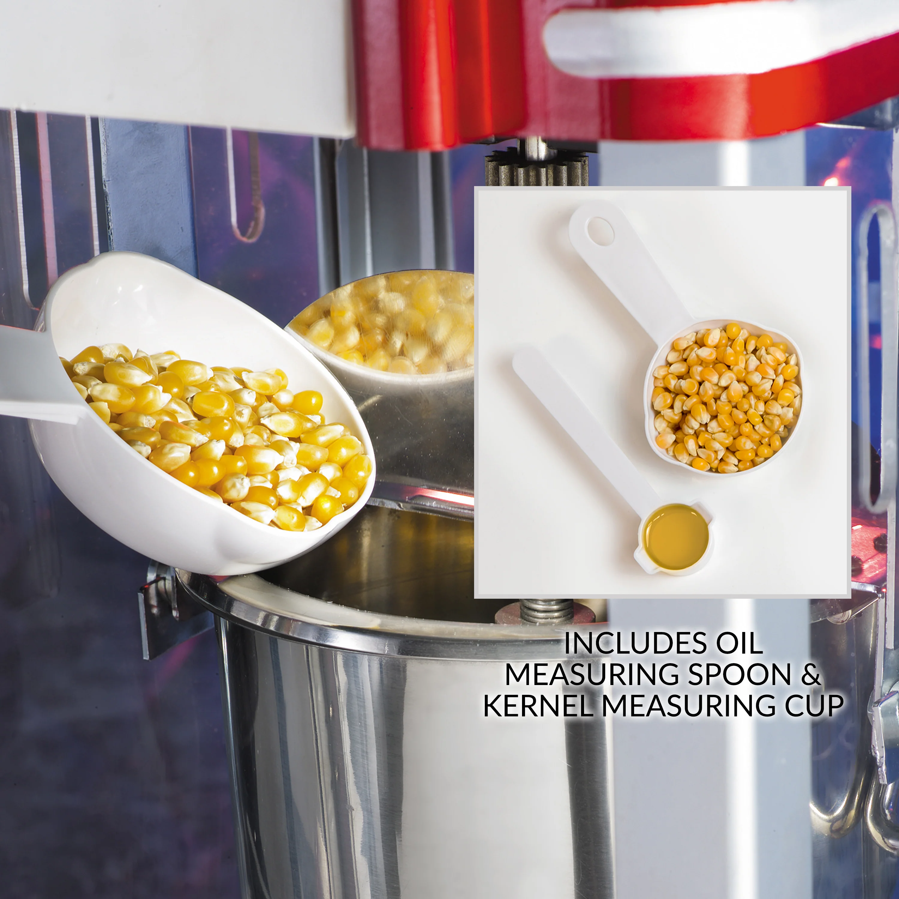 Retro 10 Cup Table-Top Popcorn Maker, Retro Red - Inhomebuy