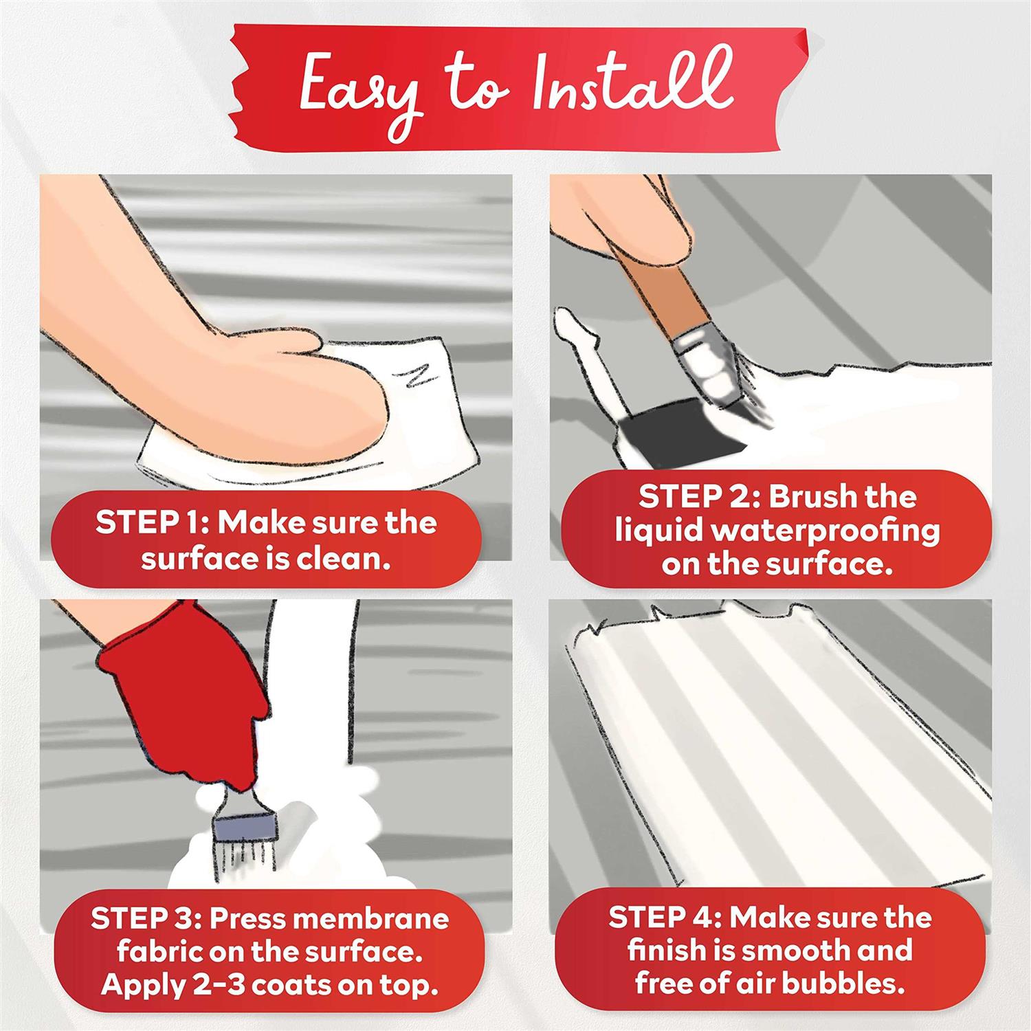 XFasten Waterproofing Membrane Sheet 8 X 75 Ft Shower Waterproofing Membrane Tape for Underlayment Tile - Inhomebuy