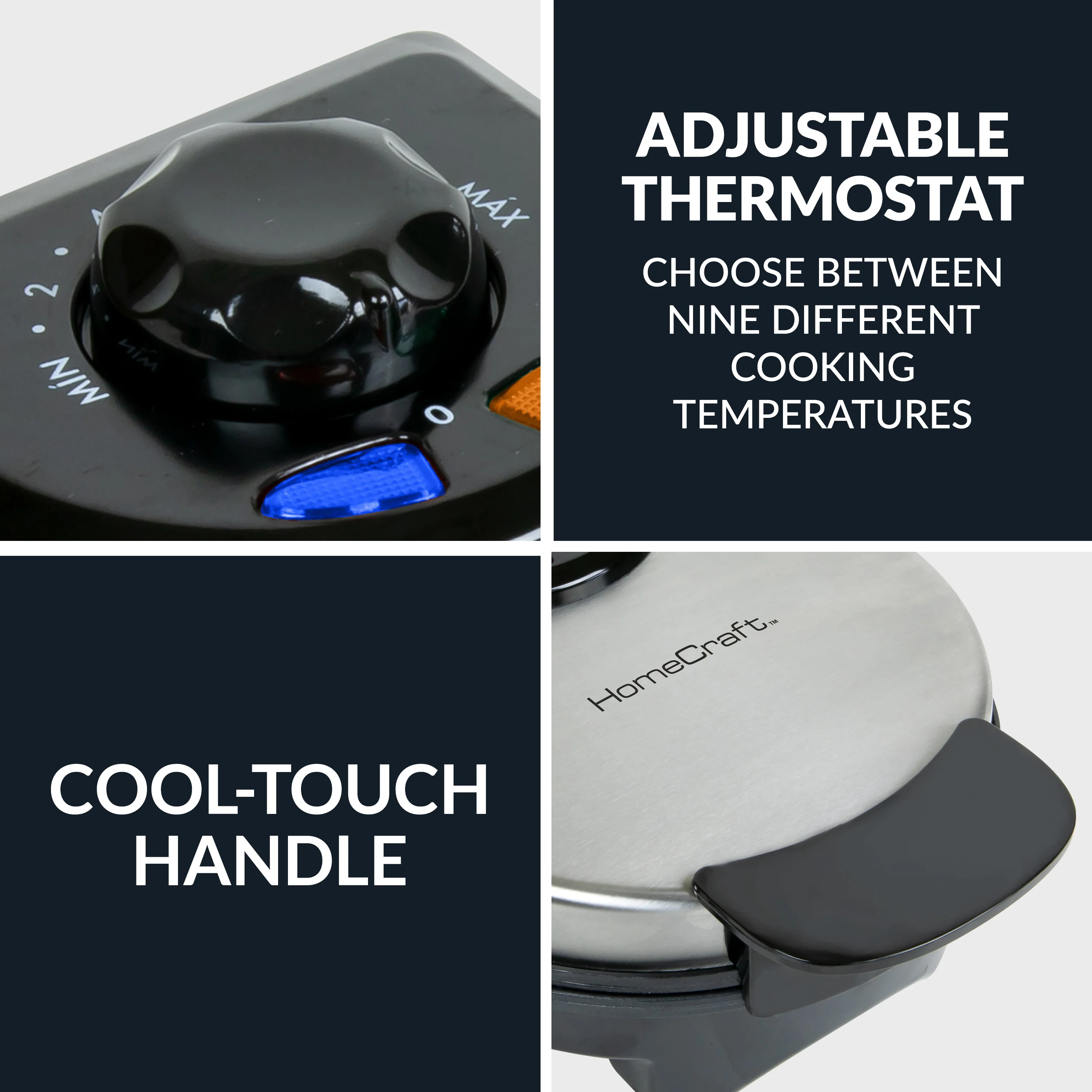 HomeCraft�?7-Inch Round Belgian Waffle Maker - Inhomebuy