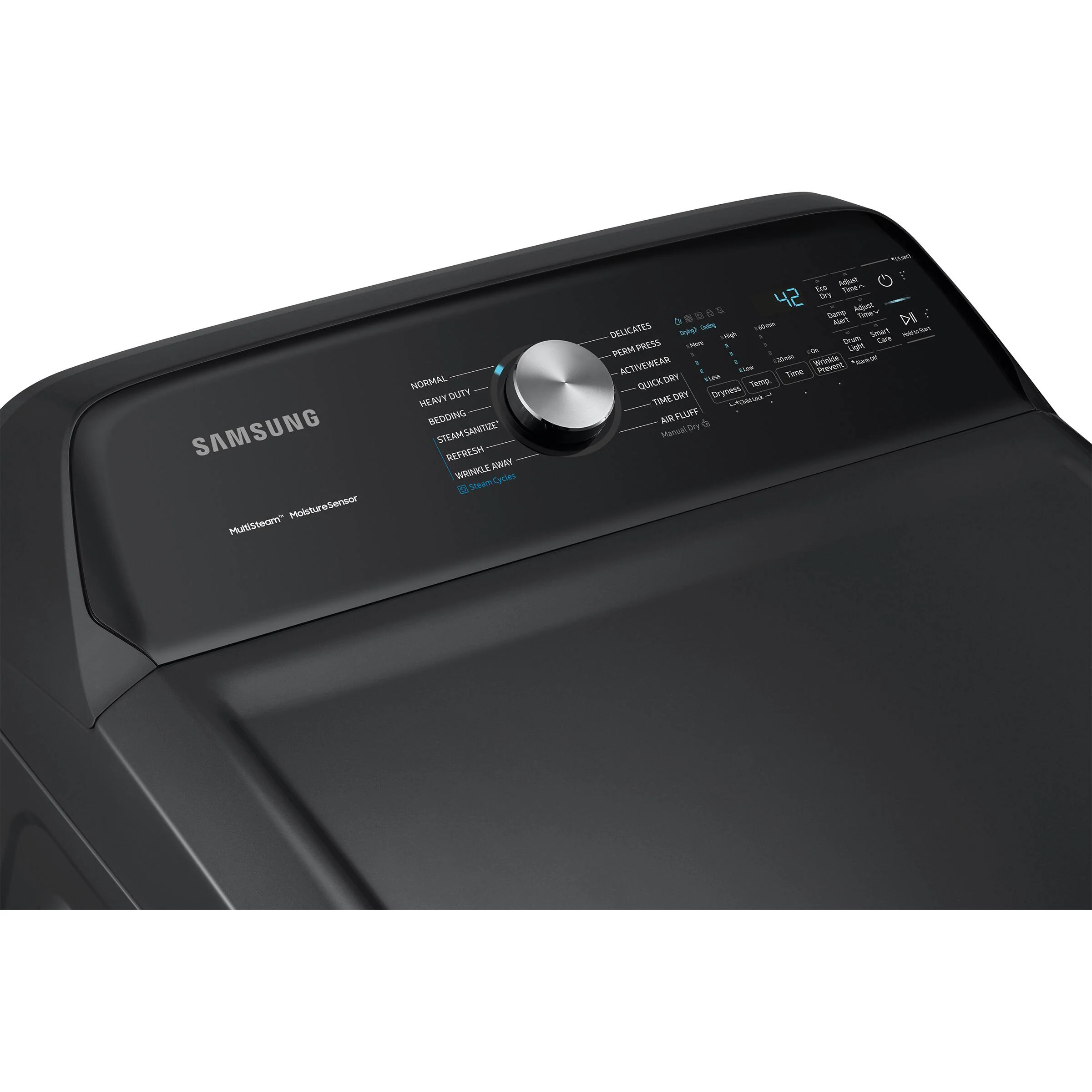 SAMSUNG 27 IN. 7.4 CU. FT. BLACK STAINLESS STEEL ELECTRIC DRYER WITH STEAM SANITIZE+ TECHNOLOGY - DV - Inhomebuy