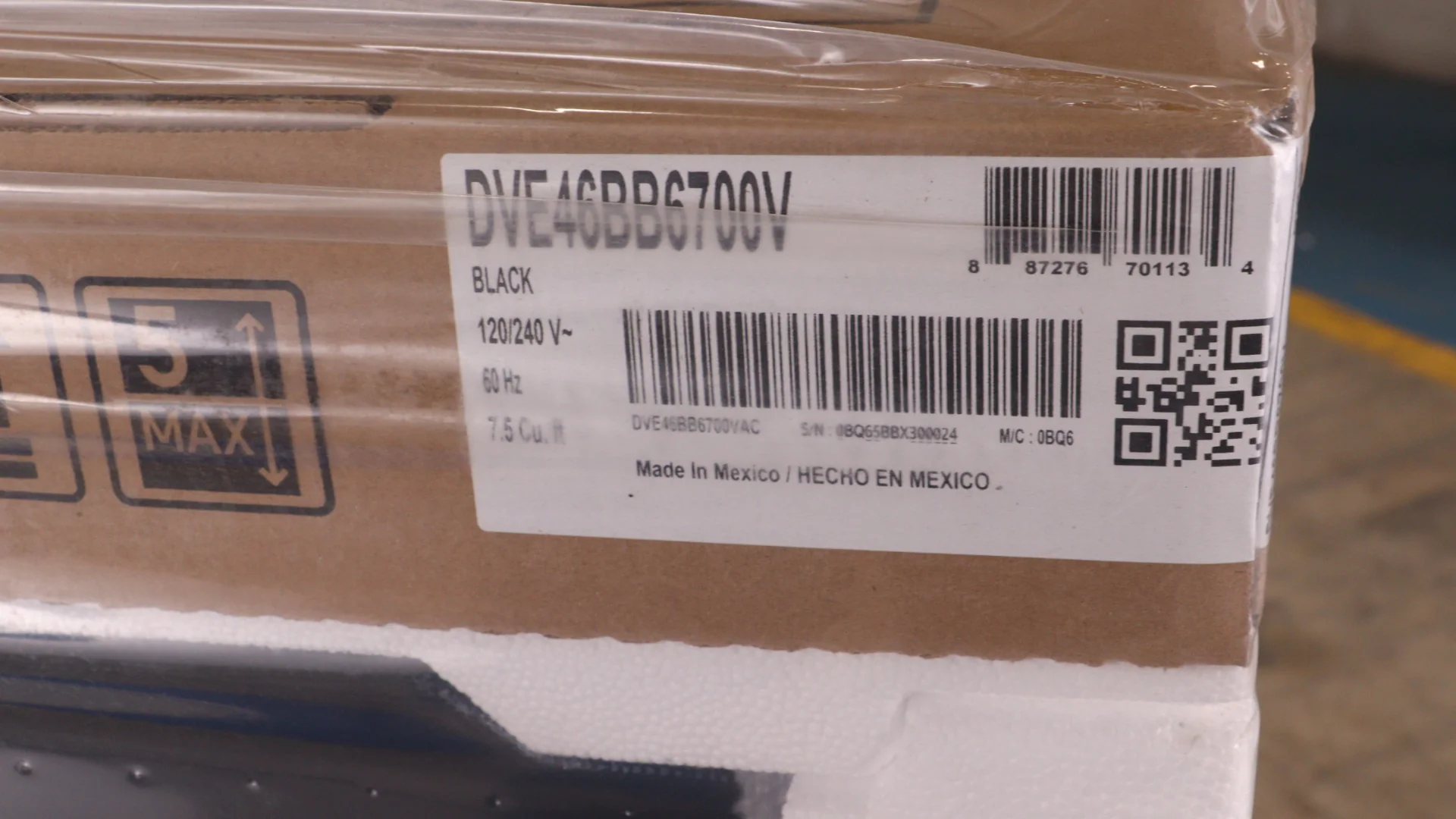 SAMSUNG BESPOKE 27 IN. 7.5 CU. FT. BLACK STAINLESS STEEL ELECTRIC DRYER WITH SUPER SPEED DRY - DVE46 - Inhomebuy