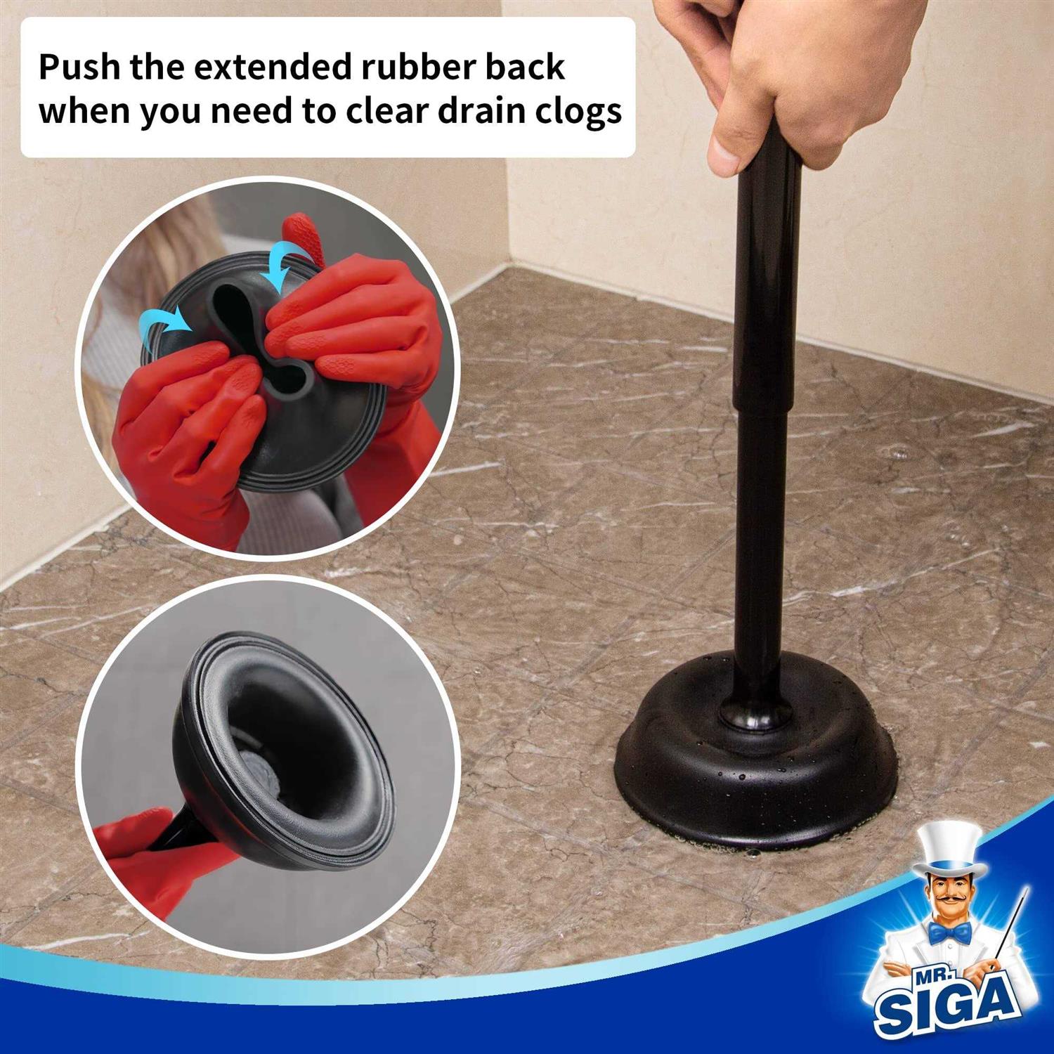 MR.SIGA Toilet Plunger and Bowl Brush Combo for Bathroom Cleaning - Inhomebuy
