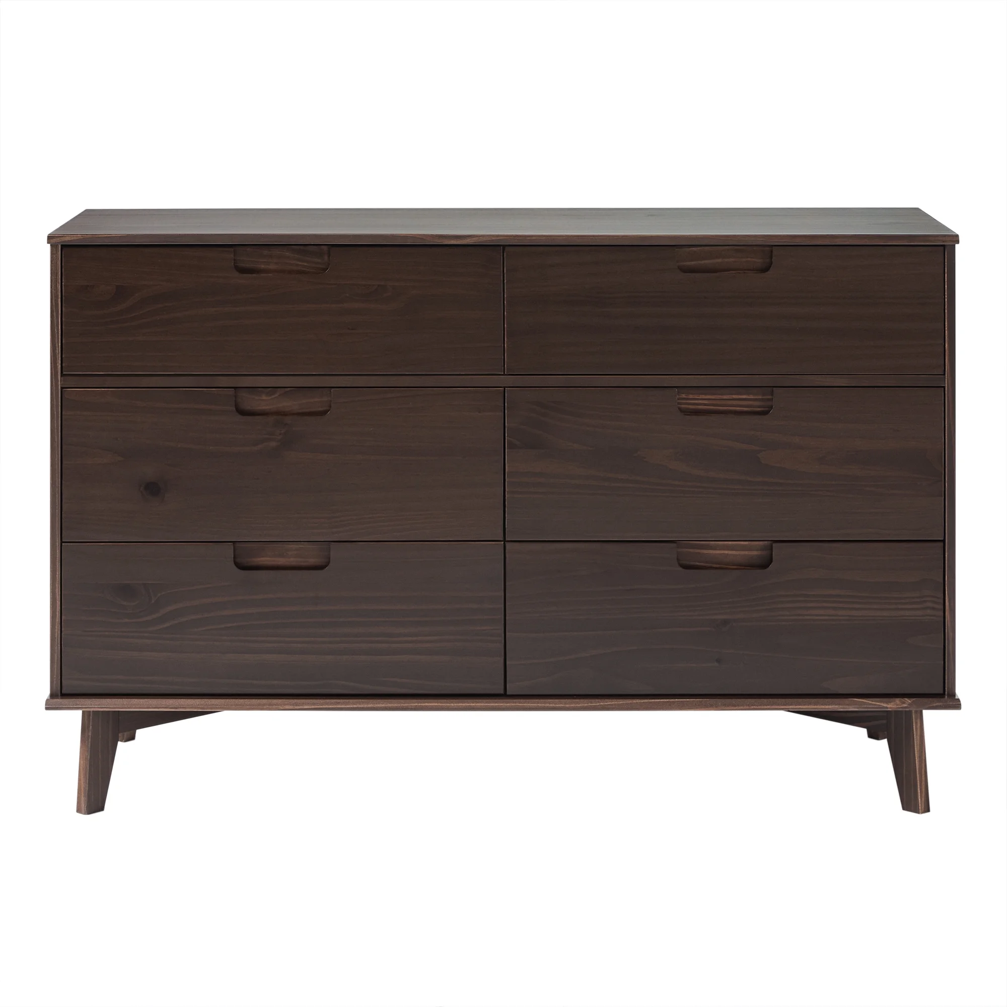 Walker Edison Sonoma 6-Drawer Solid Wood Caramel Dresser - Inhomebuy