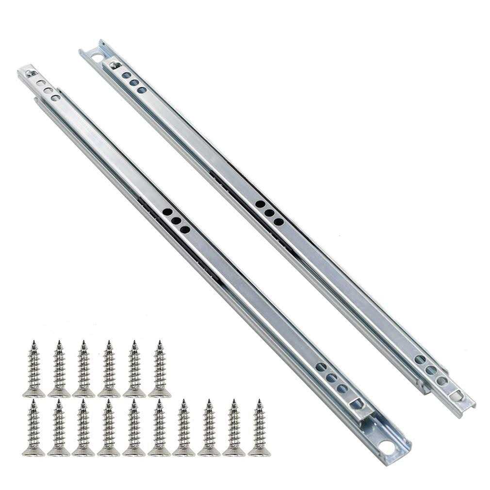 yoohey Metal Drawer Slides Ball Bearing Two Way Slide Track Rail 0.7 inch Wide - Inhomebuy