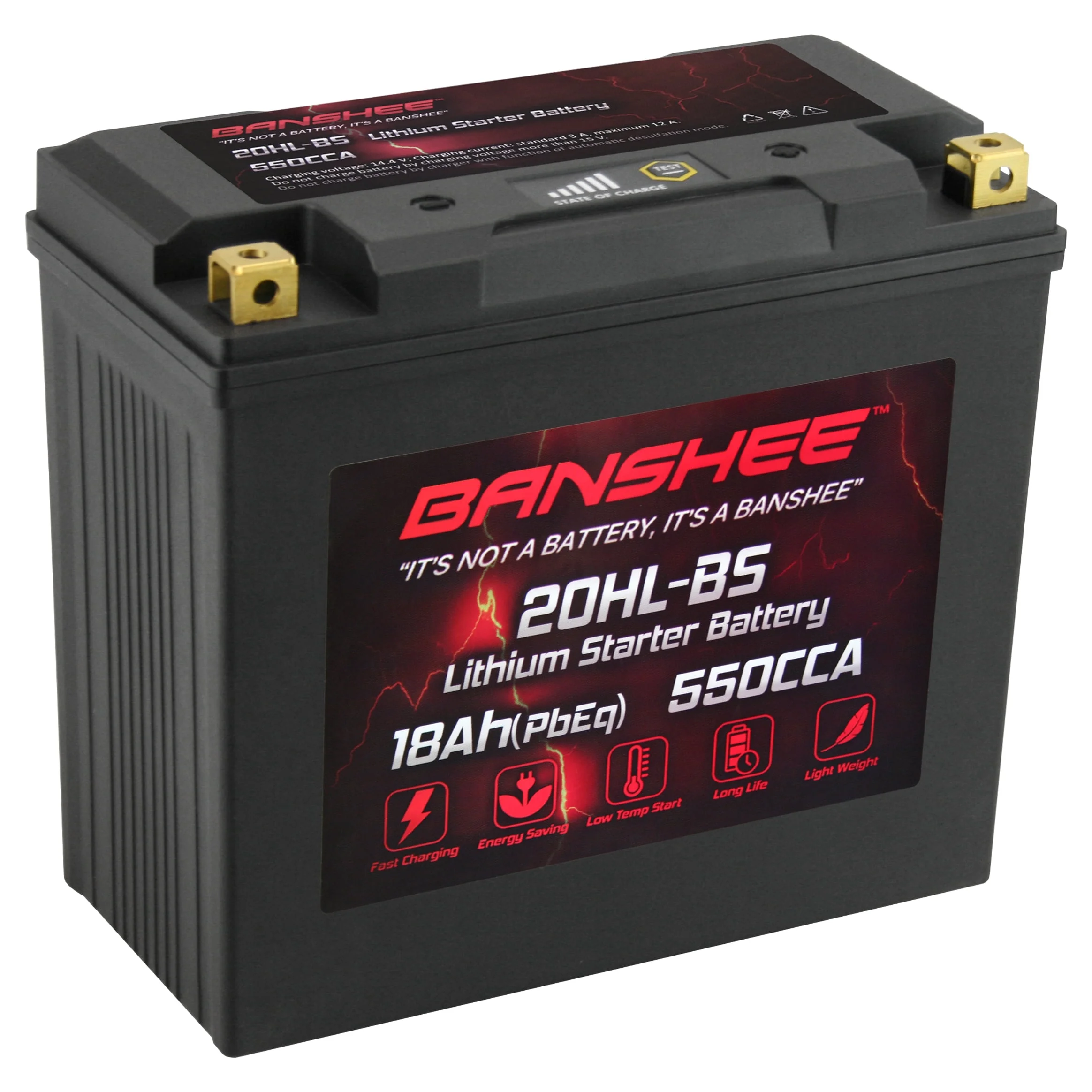 Banshee Featherweight Lithium Ion Battery Replaces YTX20HL-BS YTX20L-BS - Inhomebuy