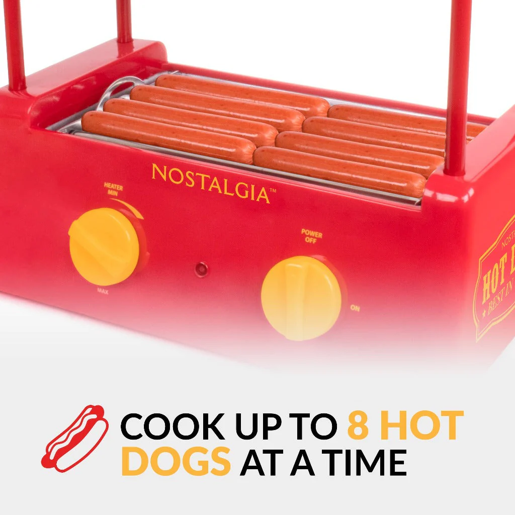 Hot Dog Roller and Bun Warmer, 8 Hot Dog and 6 Bun Capacity - Inhomebuy