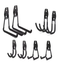 Hyper Tough 8-Pack Wall-Mount Storage Hooks, Non-Marring Vinyl Coating, Model 8760 - Inhomebuy