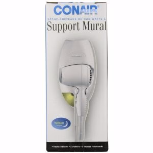 Conair Wall Mounted Hair Dryer |134RC| 1600W, 2-heat, 2-speed - Inhomebuy