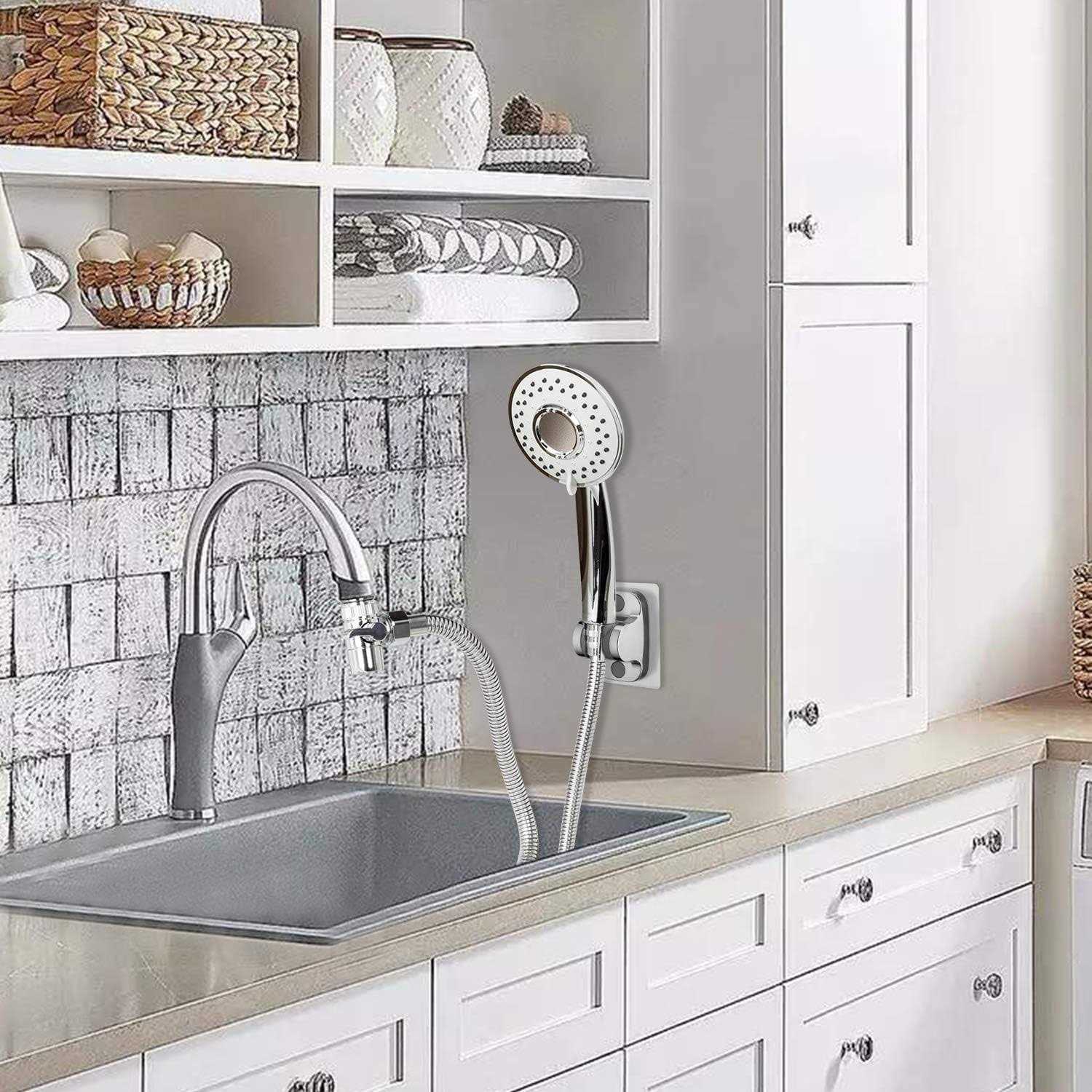 ZCONIEY Sink Faucet Sprayer Attachment Hair Pet Rinser Showerhead with Stop Water-saving Function - Inhomebuy