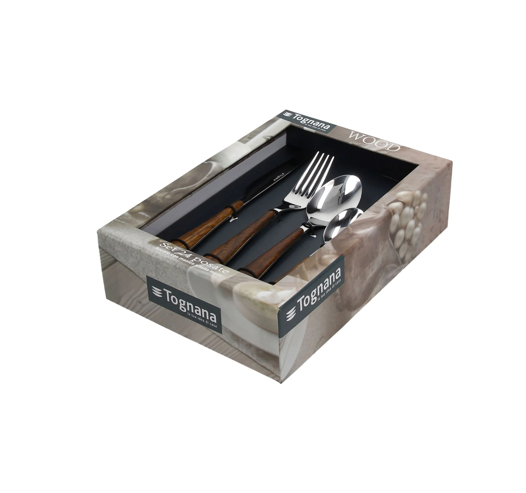Anthony Wood Cutlery Set 24 pcs - Inhomebuy