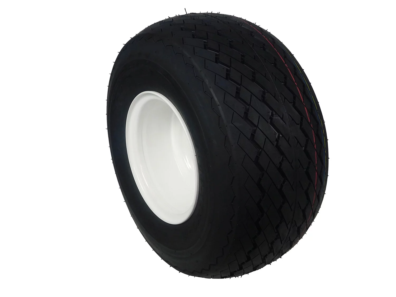 MASSFX 18x8.5-8 Golf Cart, Turf, Lawn & Garden Single Tire & White 4/4 Wheel Assembled Kit - Inhomebuy