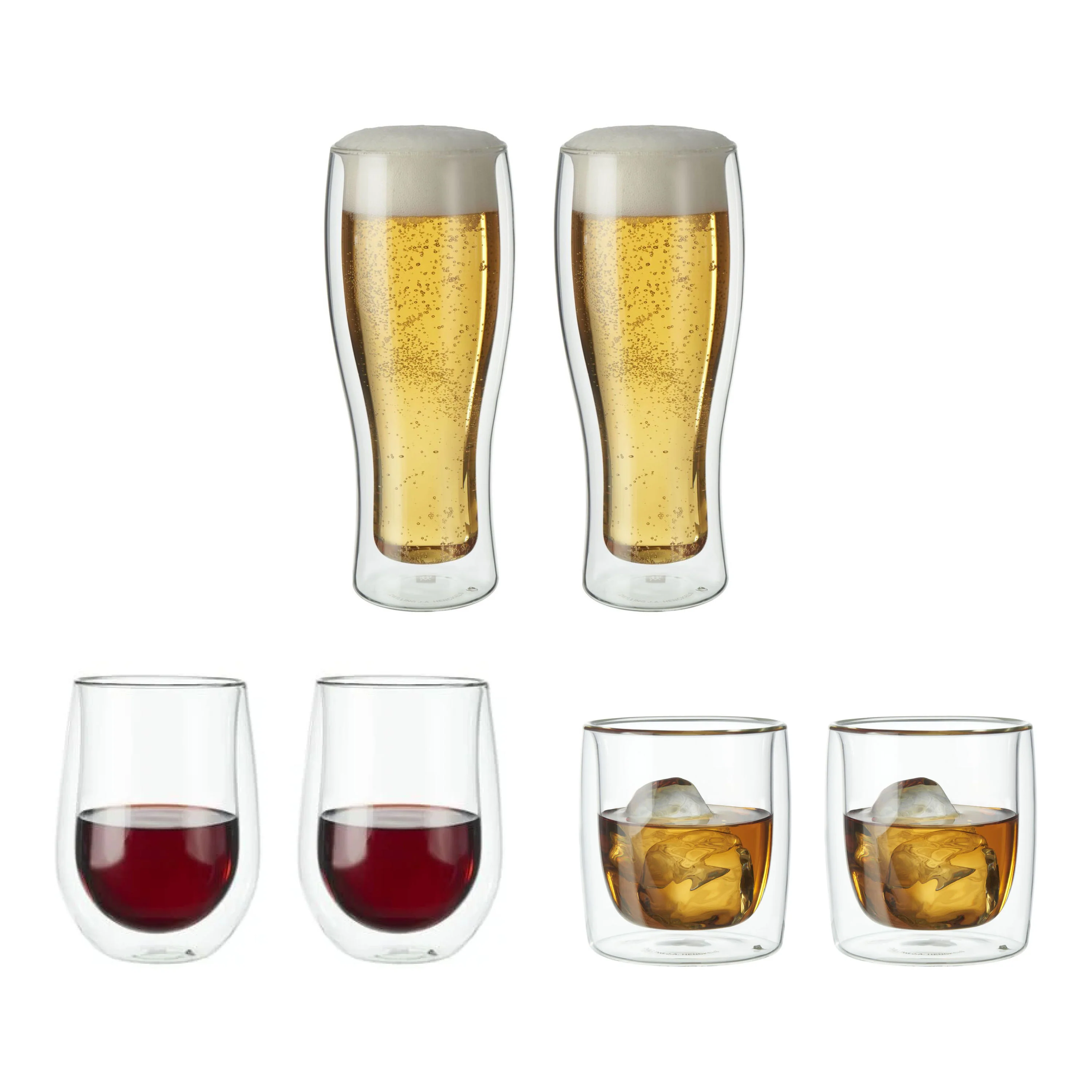 ZWILLING 6pc Entertaining Glass Set, Sorrento Double Wall Glassware Series - Inhomebuy