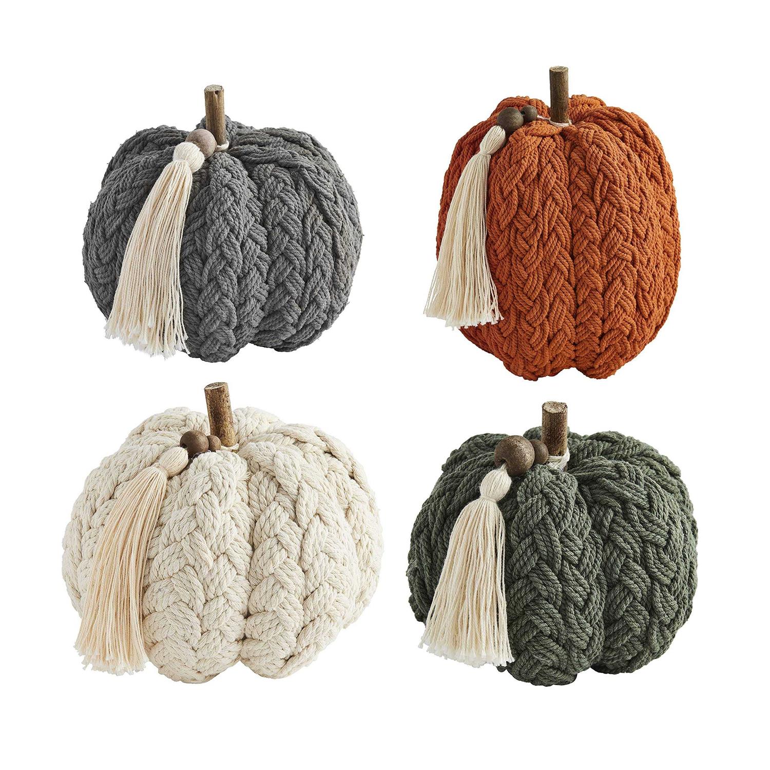 Mud Pie Braided Rope Pumpkin - Inhomebuy