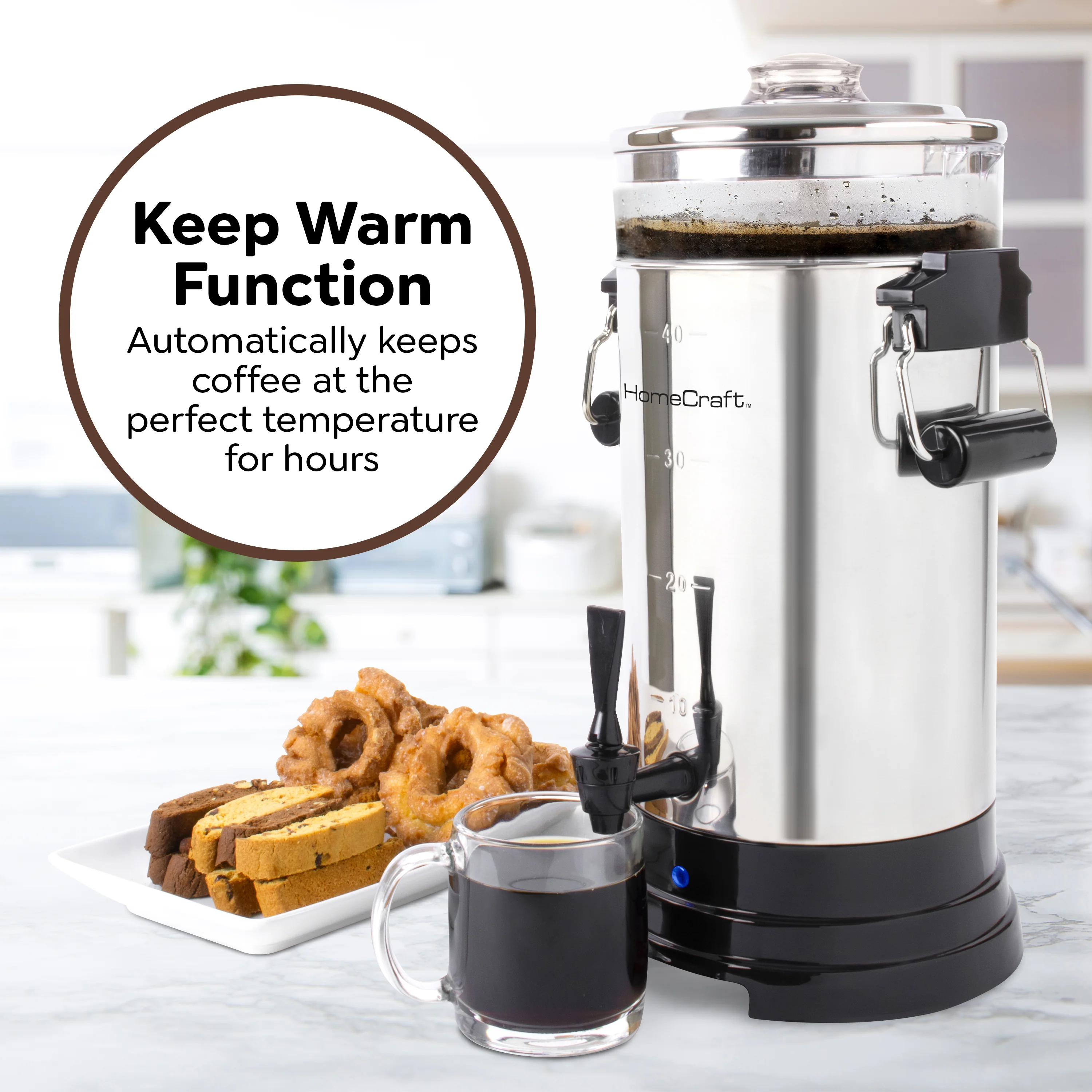HomeCraft 1000-Watt Automatic 40-Cup Coffee Urn - Inhomebuy