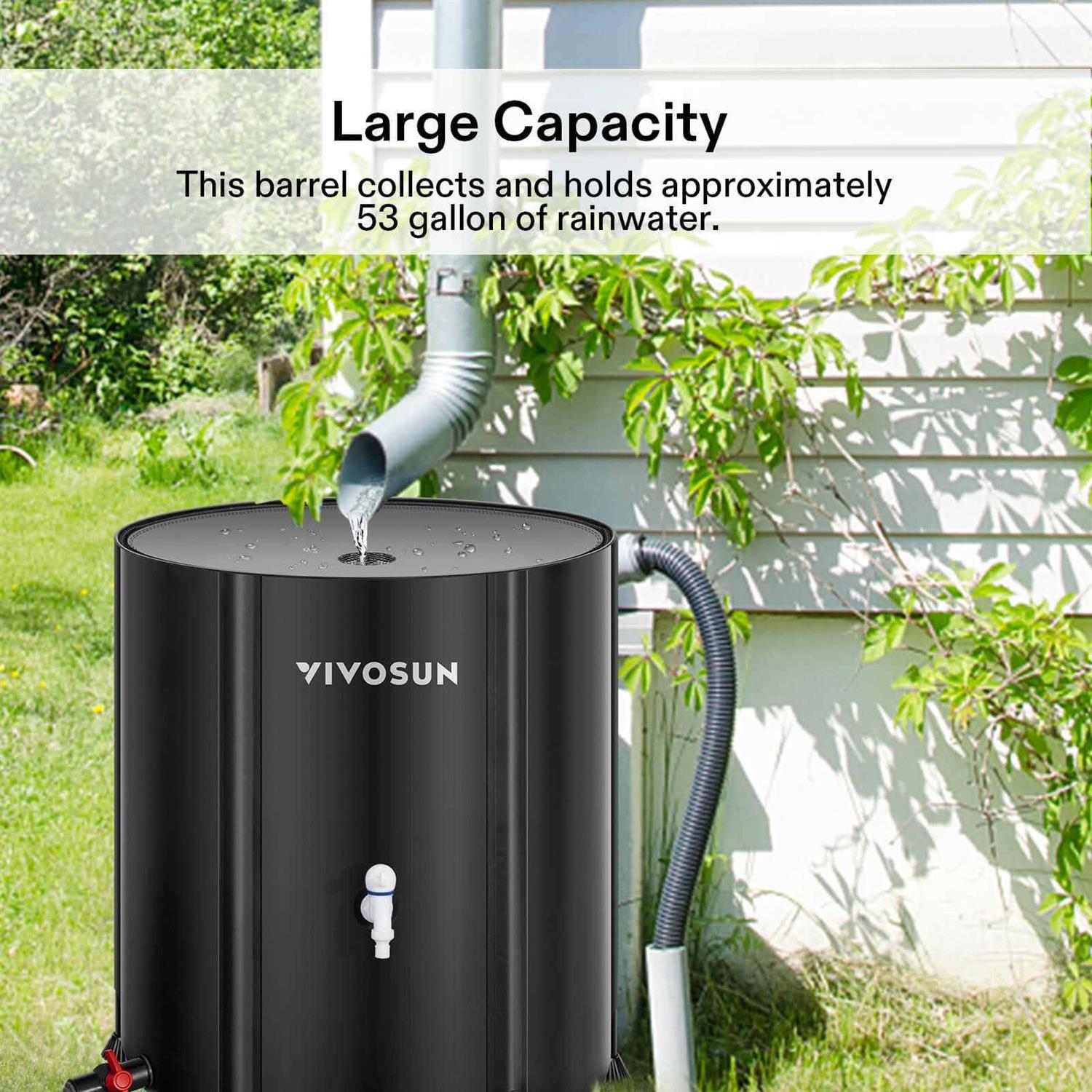 VIVOSUN Collapsible Rain Barrel Spigots and Overflow Kit - Inhomebuy