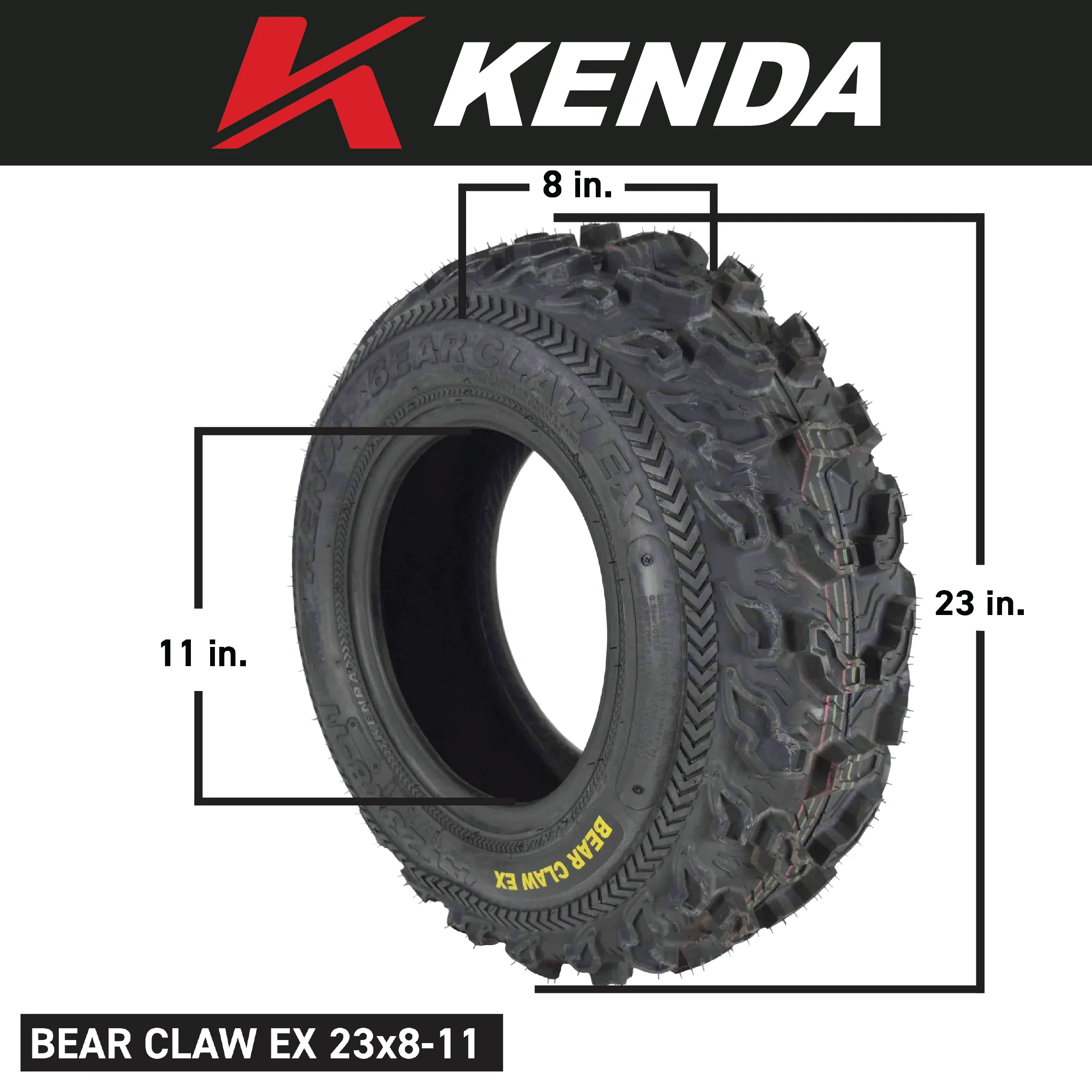 Kenda Bear Claw EX 23x8-11 Front ATV 6 PLY Tires - 2 Pack - Inhomebuy