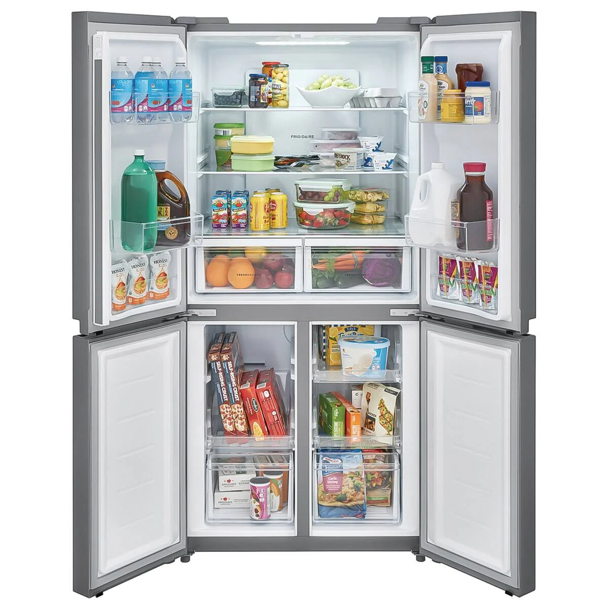 FRIGIDAIRE 33 IN 17.4 CU FT. STAINLESS STEEL FRENCH FOUR DOOR REFRIGERATOR WITH ADJUSTABLE FREEZER S - Inhomebuy