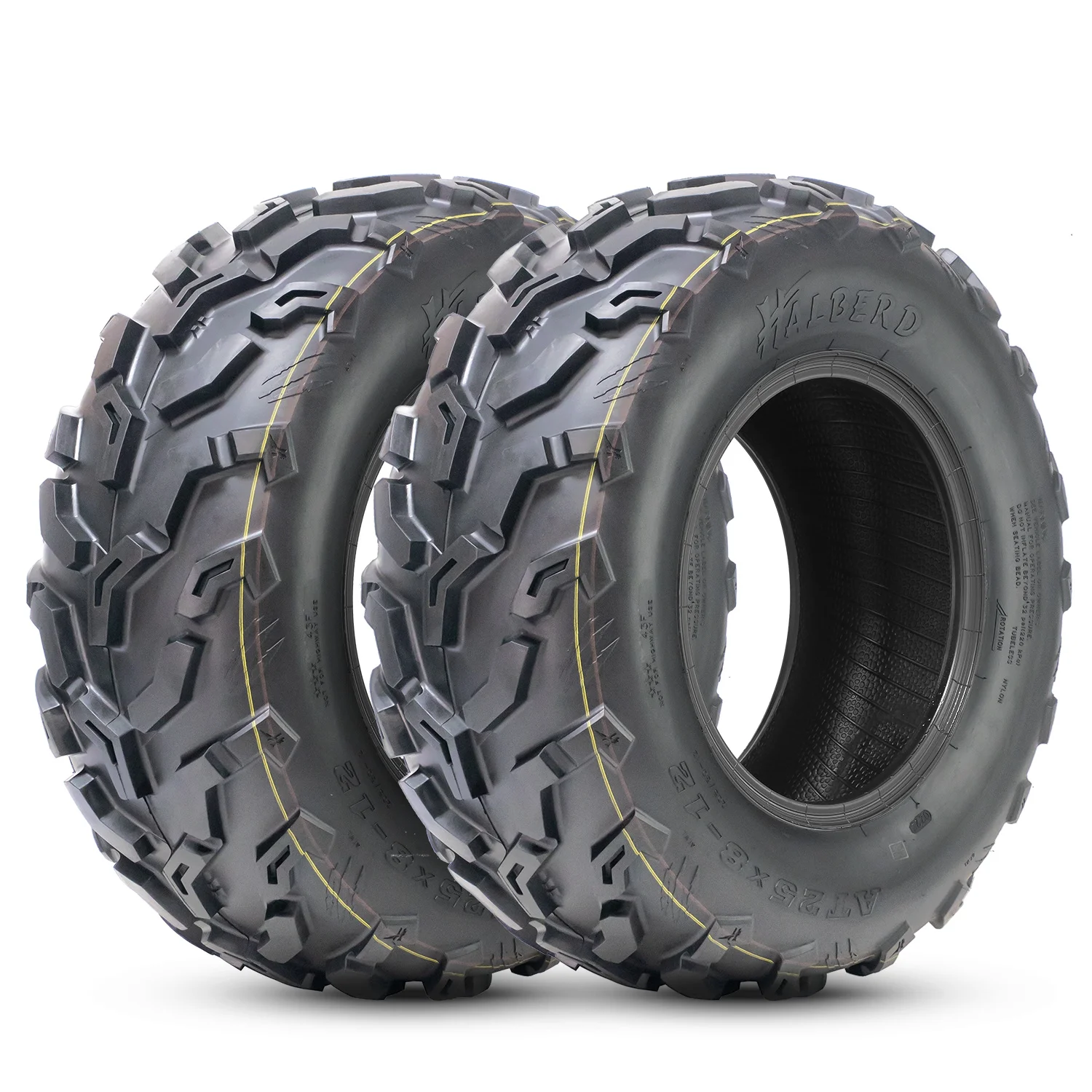 HALBERD 6PLY 25X8-12 SXS  ATV UTV Tires  25x8x12 All Terrain Off-Road Heavy Duty Tires Set of 2 - Inhomebuy