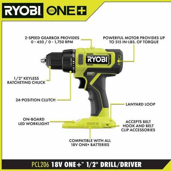 RYOBI ONE+ 18V Cordless 1/4 in Impact Driver - Inhomebuy
