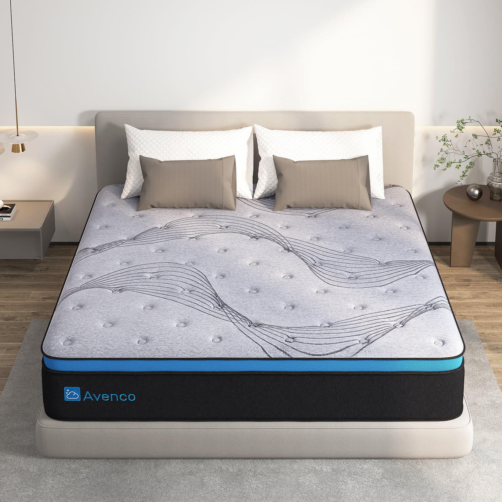 Avenco Original 10 inch Adult Innerspring and Gel Memory Foam Hybrid Mattress, Full Size - Inhomebuy