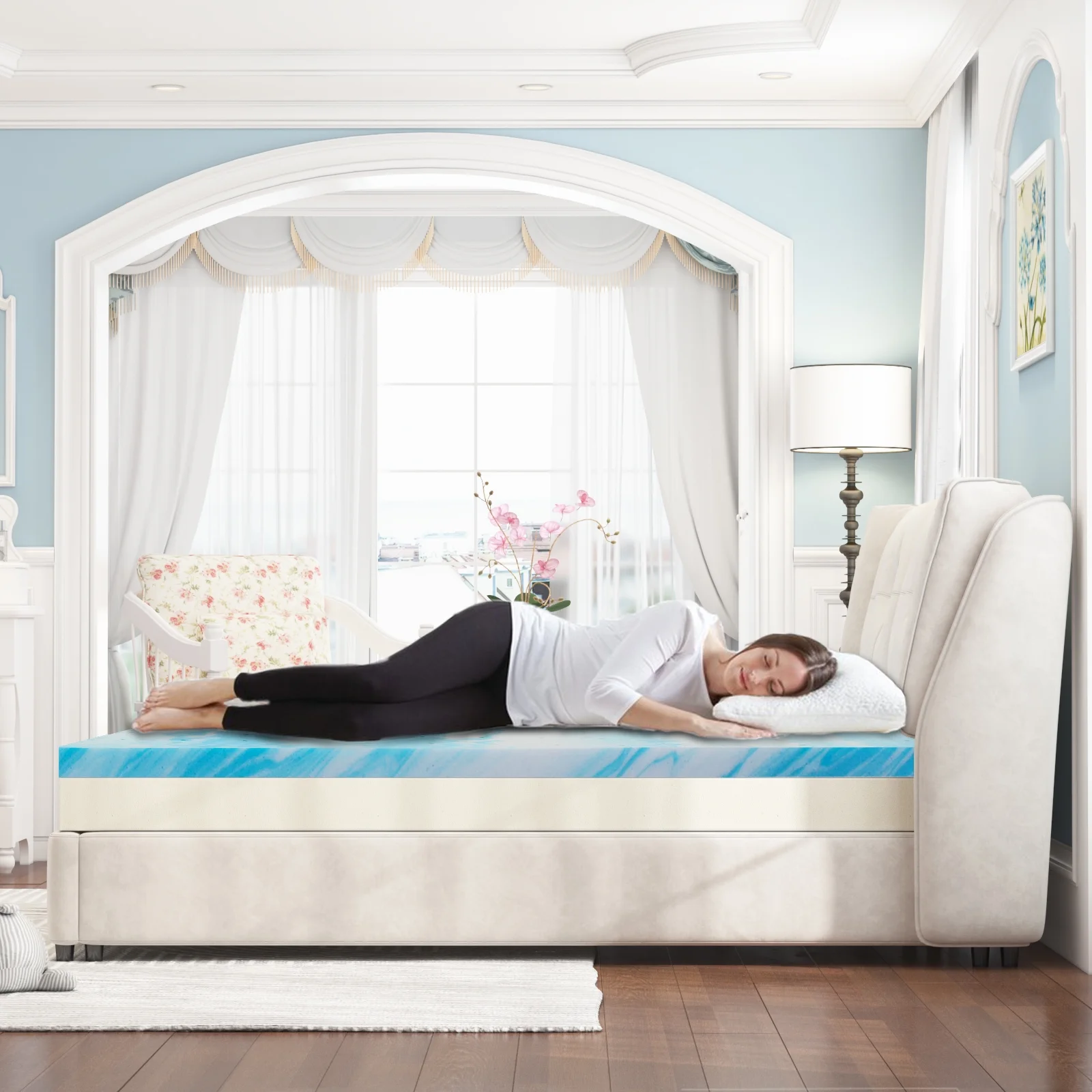 Yangming 2 Inch Twin Size Cool Gel Memory Foam Mattress Topper - Inhomebuy