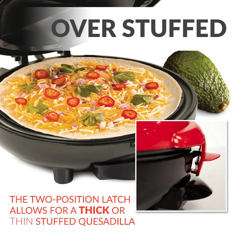 Taco Tuesday Deluxe 8-Inch 6-Wedge Electric Quesadilla Maker with Extra Stuffing Latch - Inhomebuy