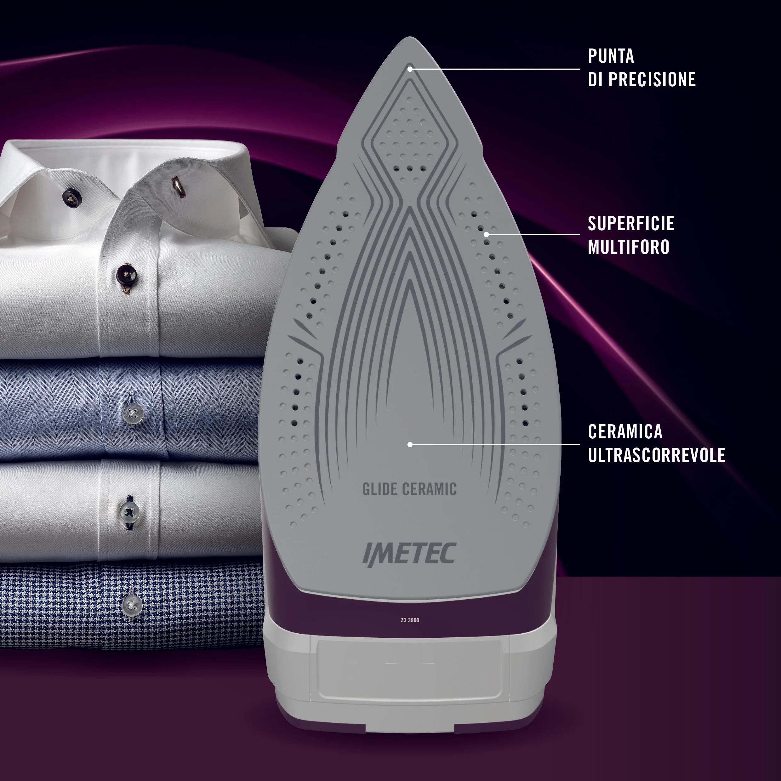 Imetec Steam Iron , 4X Zero Calc Z3 3900, 2400W, 170G , Glide Ceramic - Inhomebuy